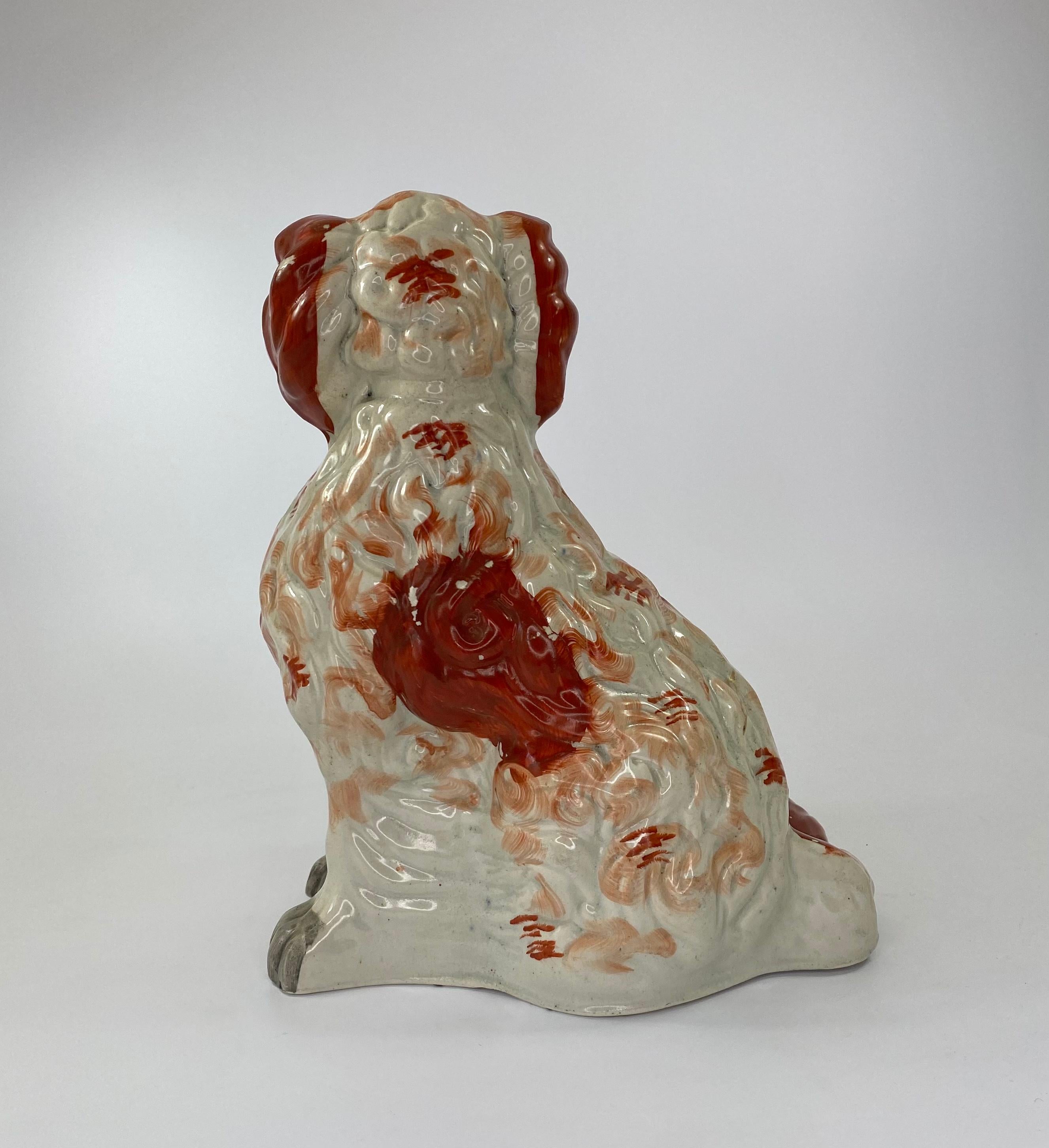Fine and Rare Pair of Large Staffordshire Spaniels, c. 1840 7