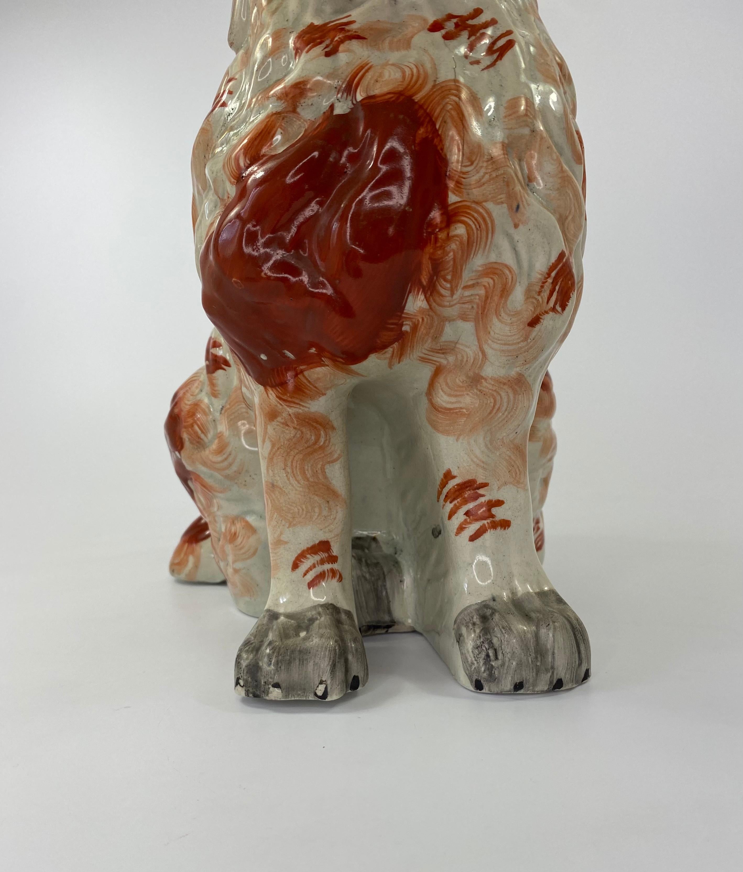 Fine and Rare Pair of Large Staffordshire Spaniels, c. 1840 9