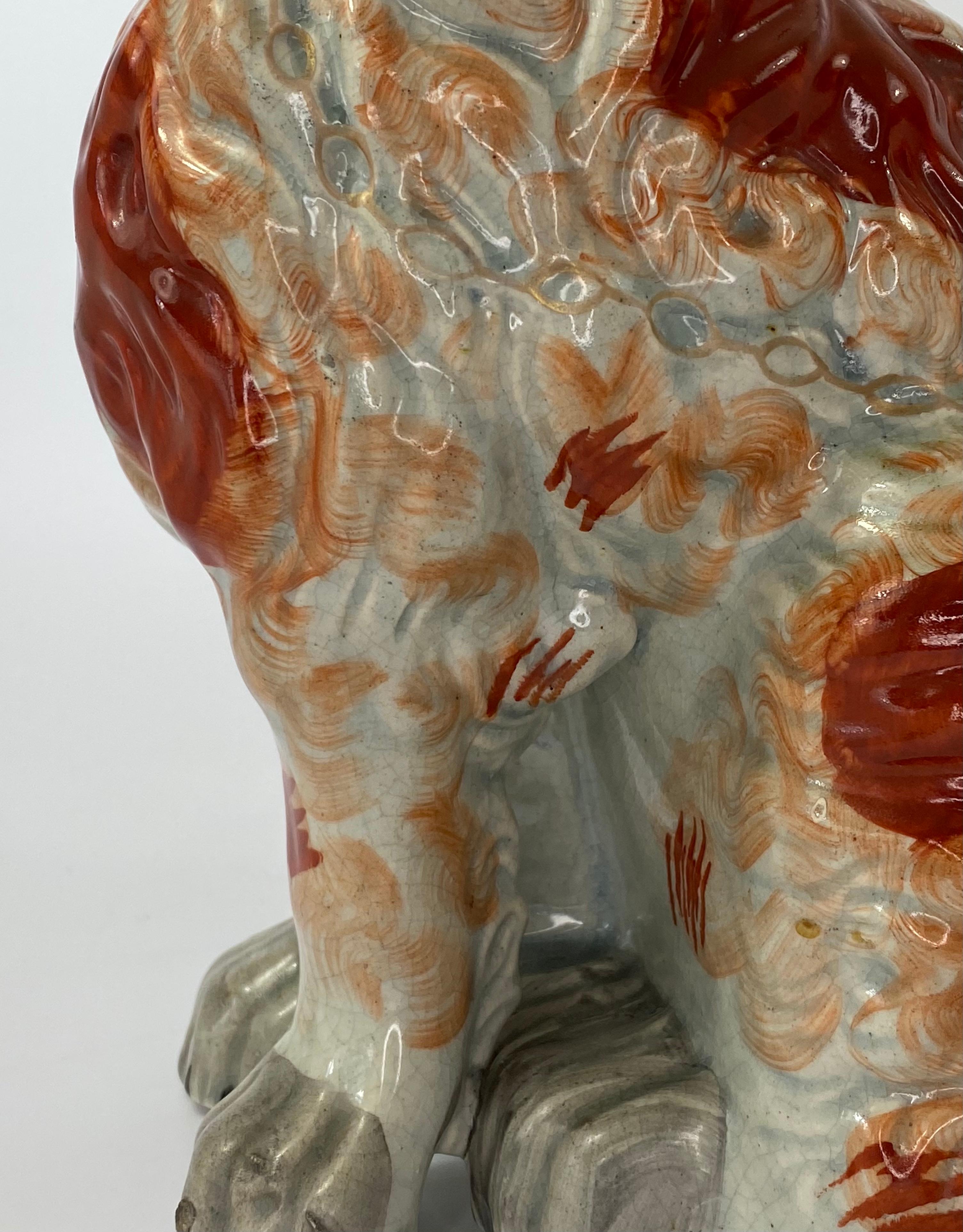 English Fine and Rare Pair of Large Staffordshire Spaniels, c. 1840
