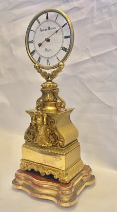 A Fine Robert-Houdin 19th Century Gilt Bronze Striking Mystery Clock