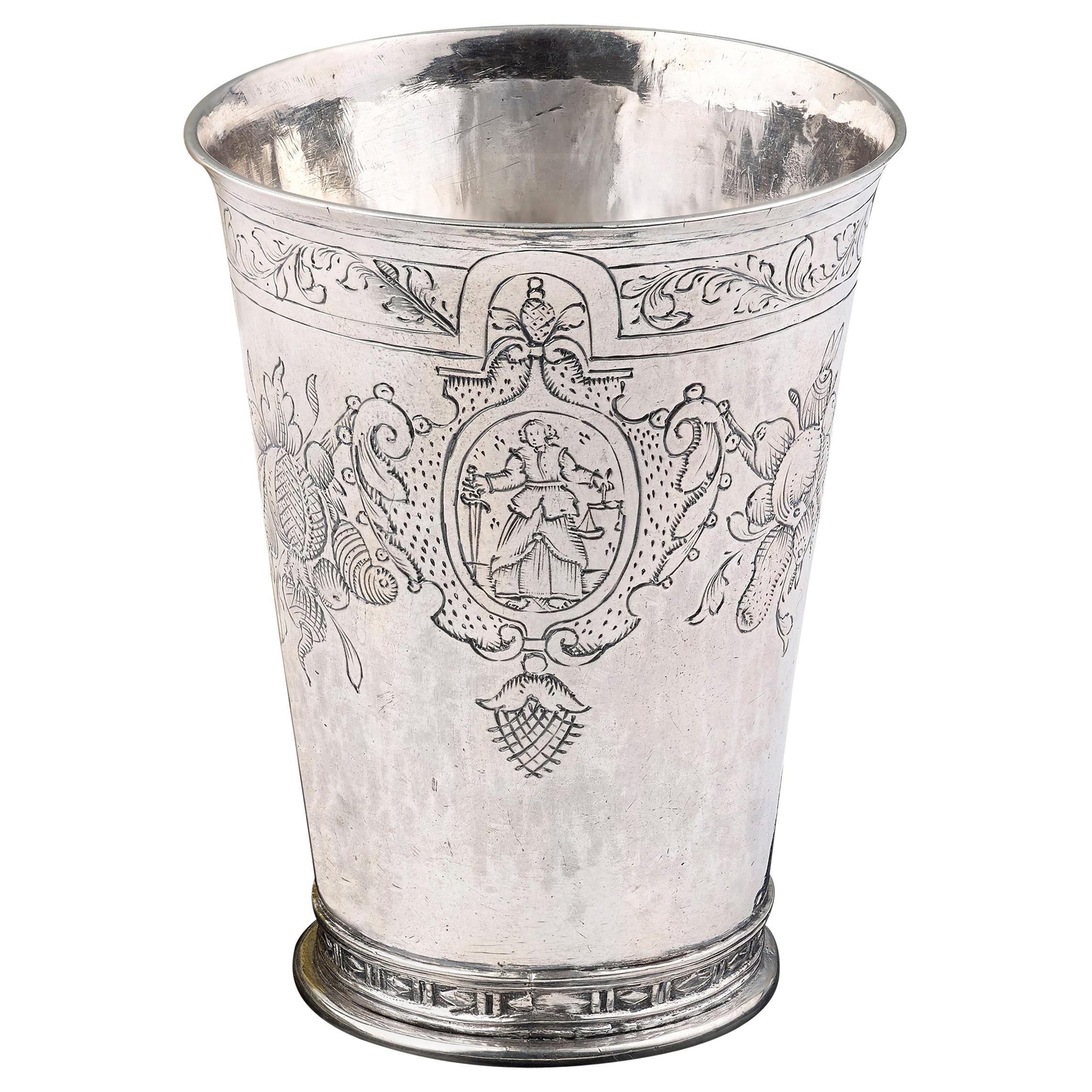 Fine and Rare Silver Beaker, Cologne, circa 1600 For Sale