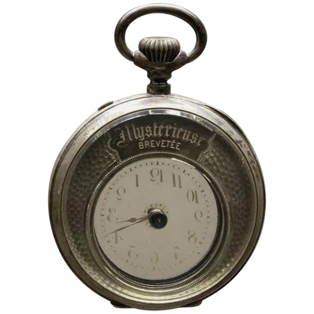 Fine and Rare Swiss Mystery Solid Silver Pocket Watch for Spares or Repair For Sale