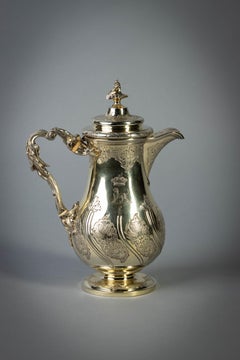 Fine and Rare William IV English Silver Gilt Coffee Jug