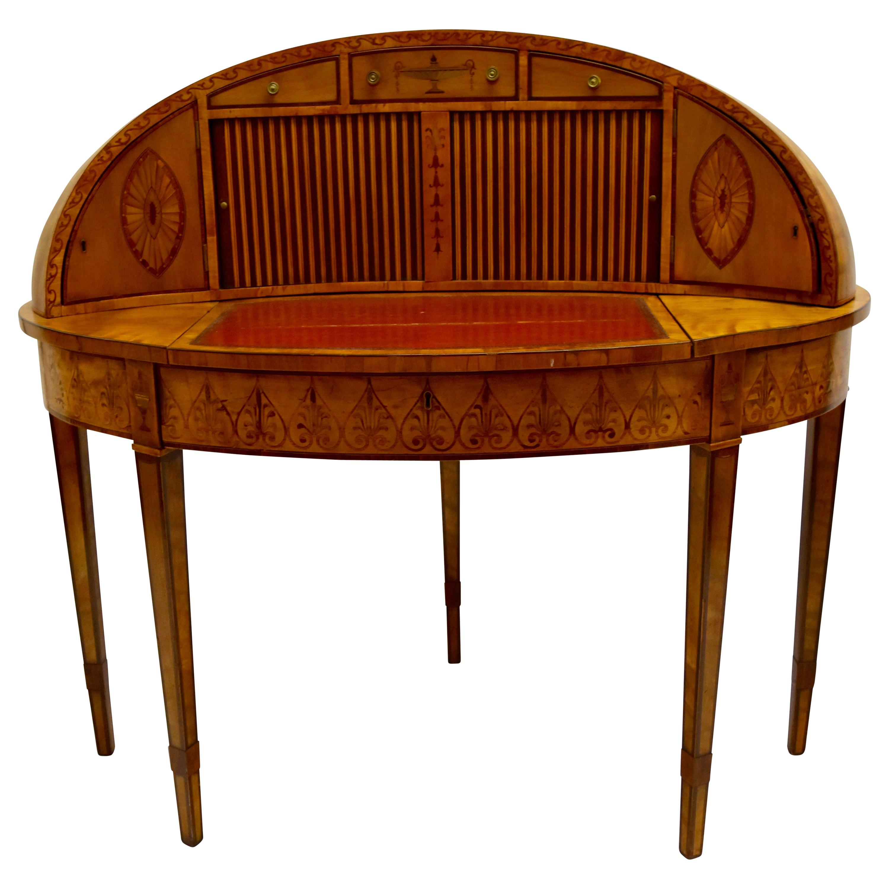 Fine and Unique Satinwood Georgian Writing Table