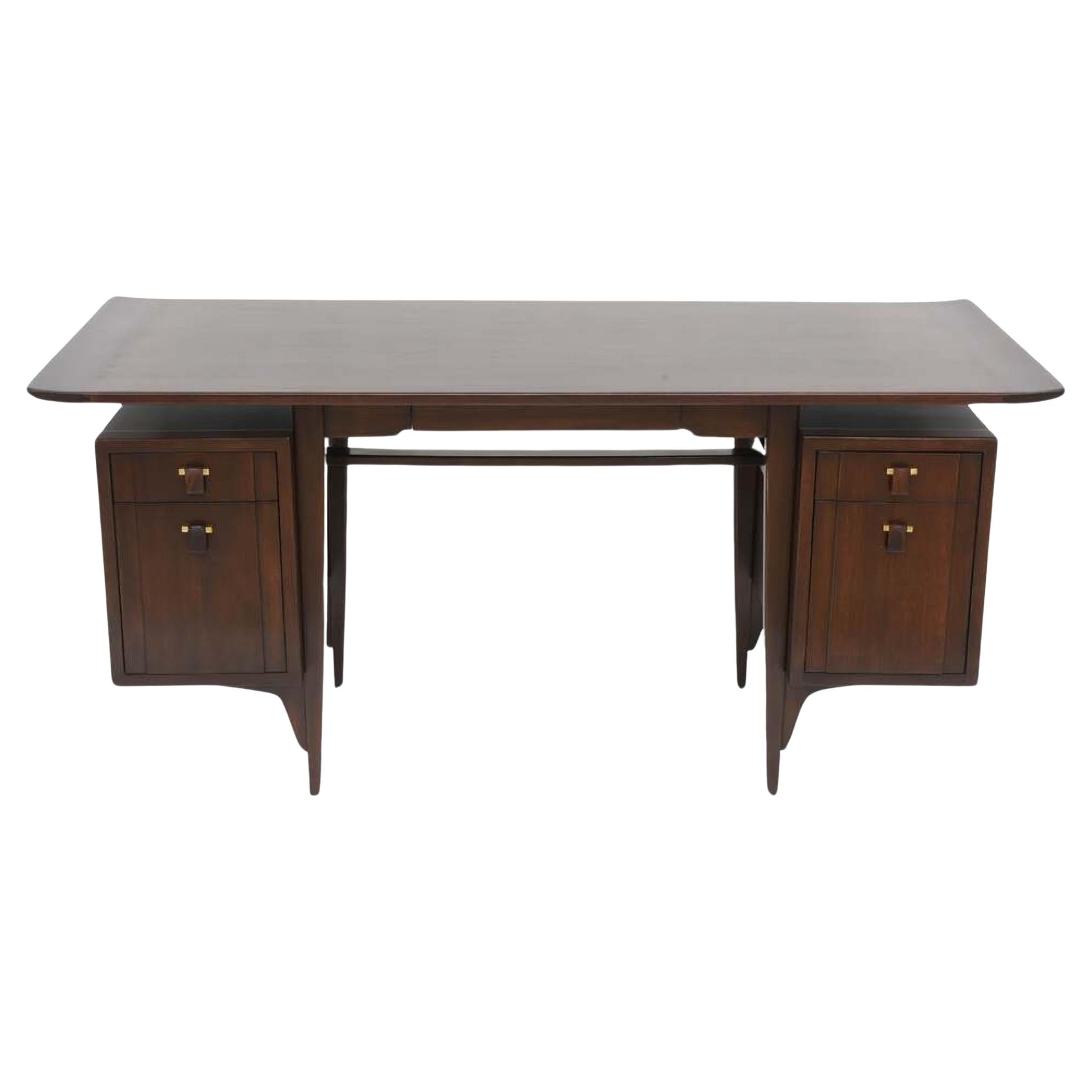Fine and Unusual American Modern Dark Walnut Desk, Edward Wormley