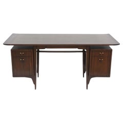 Fine and Unusual American Modern Dark Walnut Desk, Edward Wormley