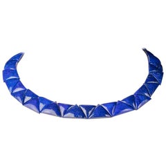 Fine and Unusual Lapis Lazuli Collar Necklace