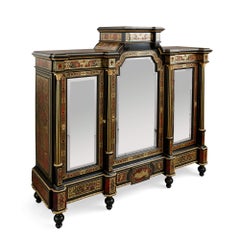 Fine and Unusual Napoleon III period antique French Boulle marquetry cabinet