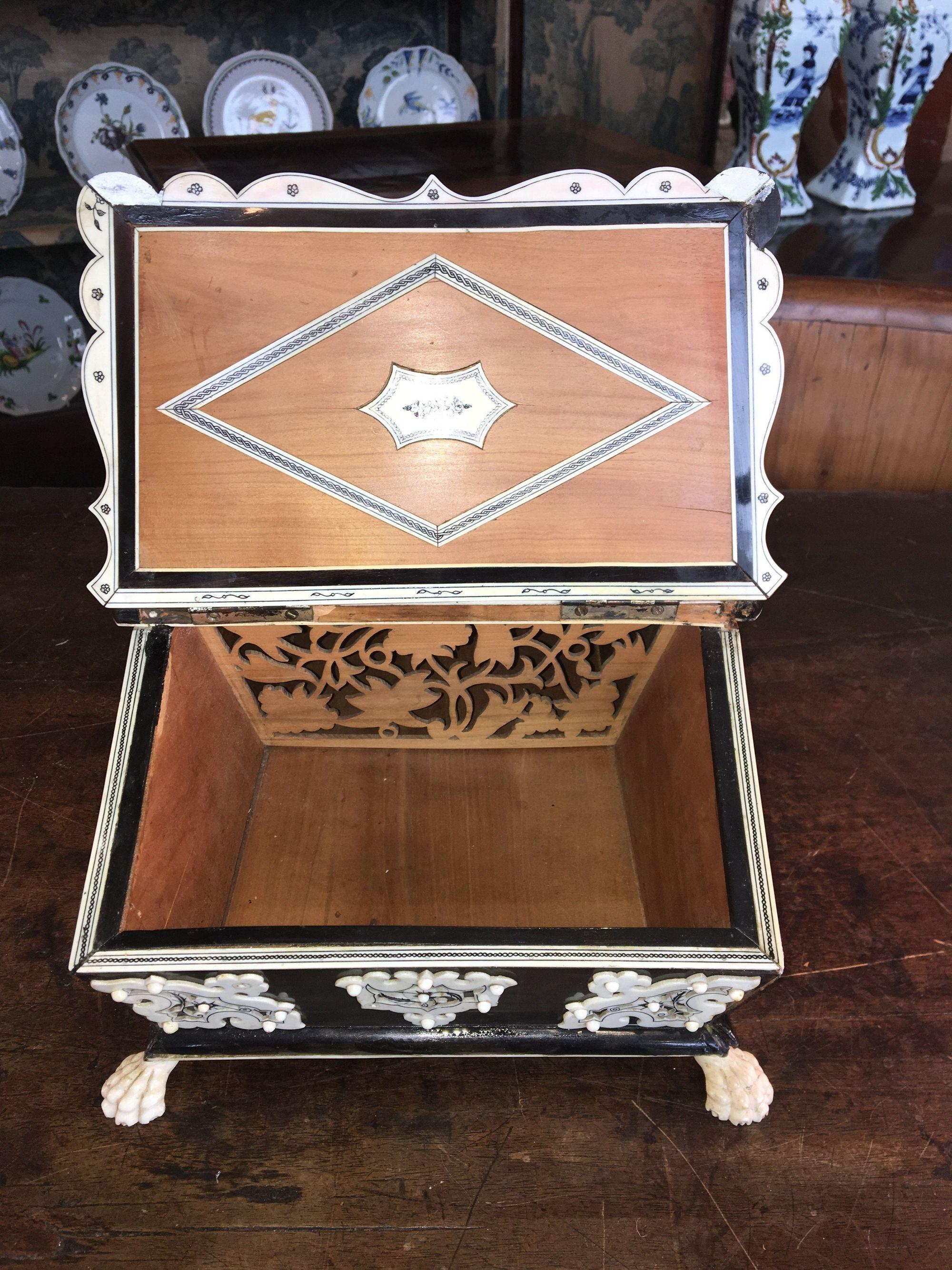 Fine Anglo-Indian Basket-Form Sewing Box, circa 1870 In Good Condition In Doylestown, PA