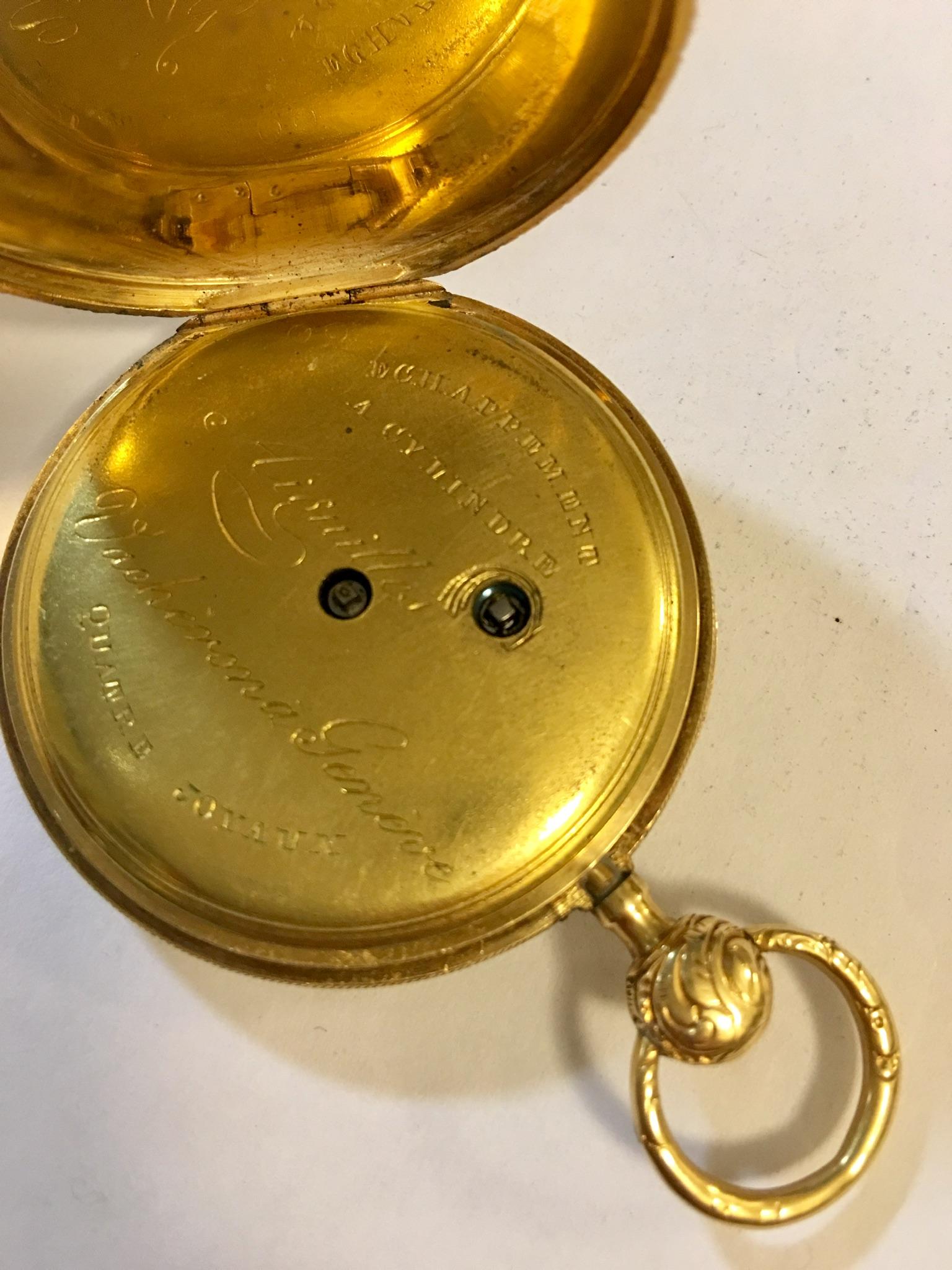 Fine Antique 18 Karat Gold Quarter Repeater Lightweight Pocket Watch For Sale 3