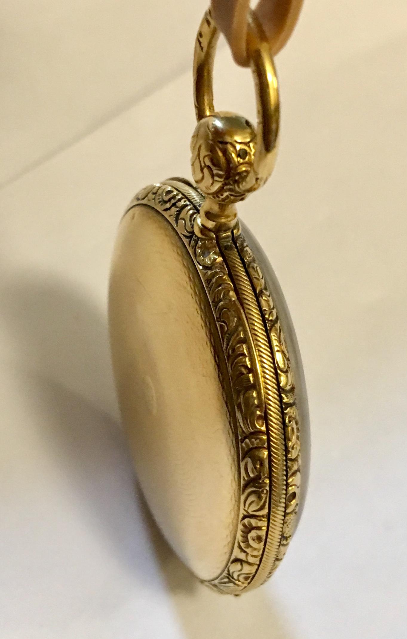 Women's or Men's Fine Antique 18 Karat Gold Quarter Repeater Lightweight Pocket Watch For Sale