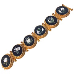 Fine Antique 18 Karat Pietra Dura Bracelet, Italy, circa 1875