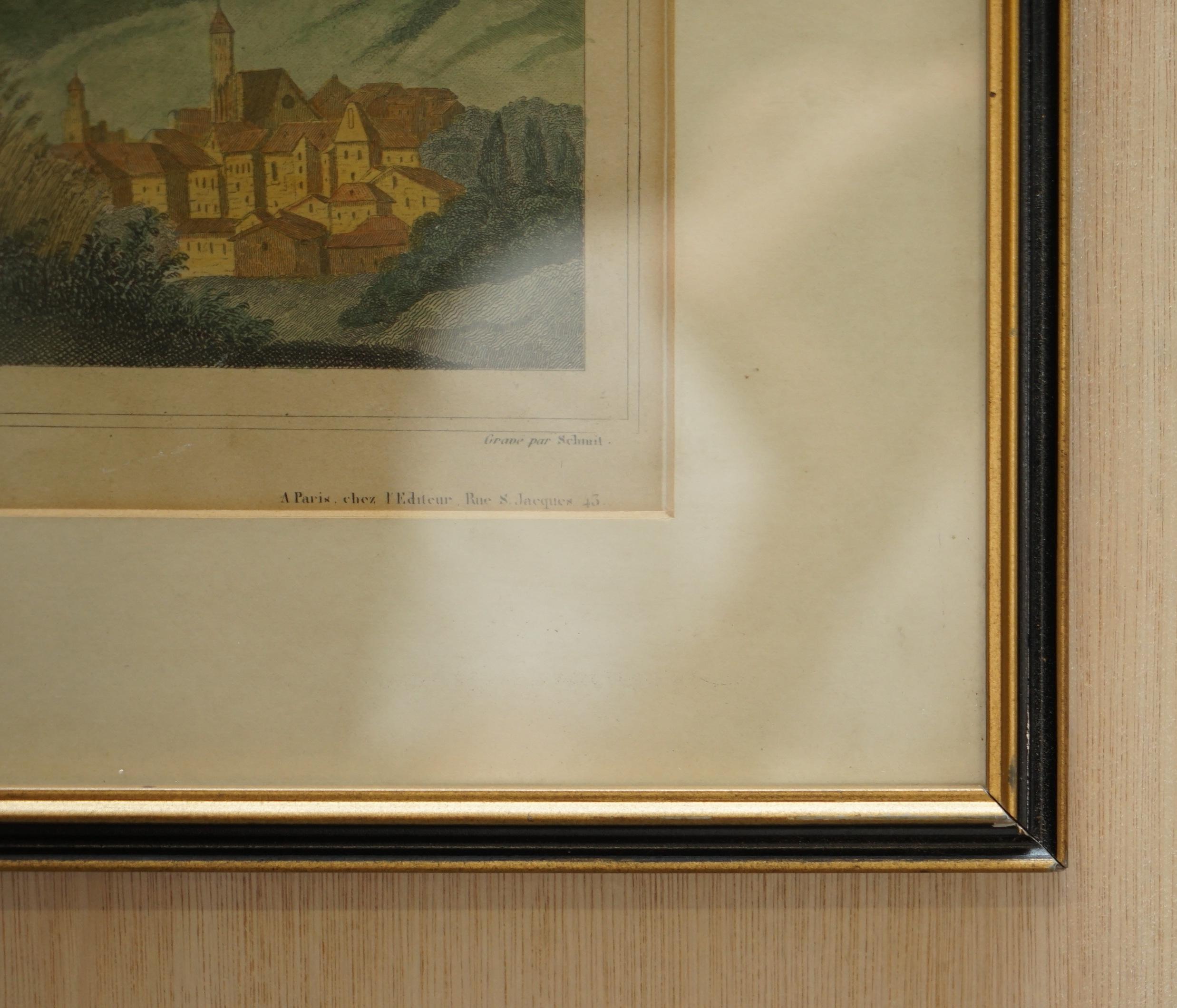 Fait main Fine carte ancienne à l'aquarelle du département des Hautes Alpes de 1856, réalisée à la main par Levasseur's en vente