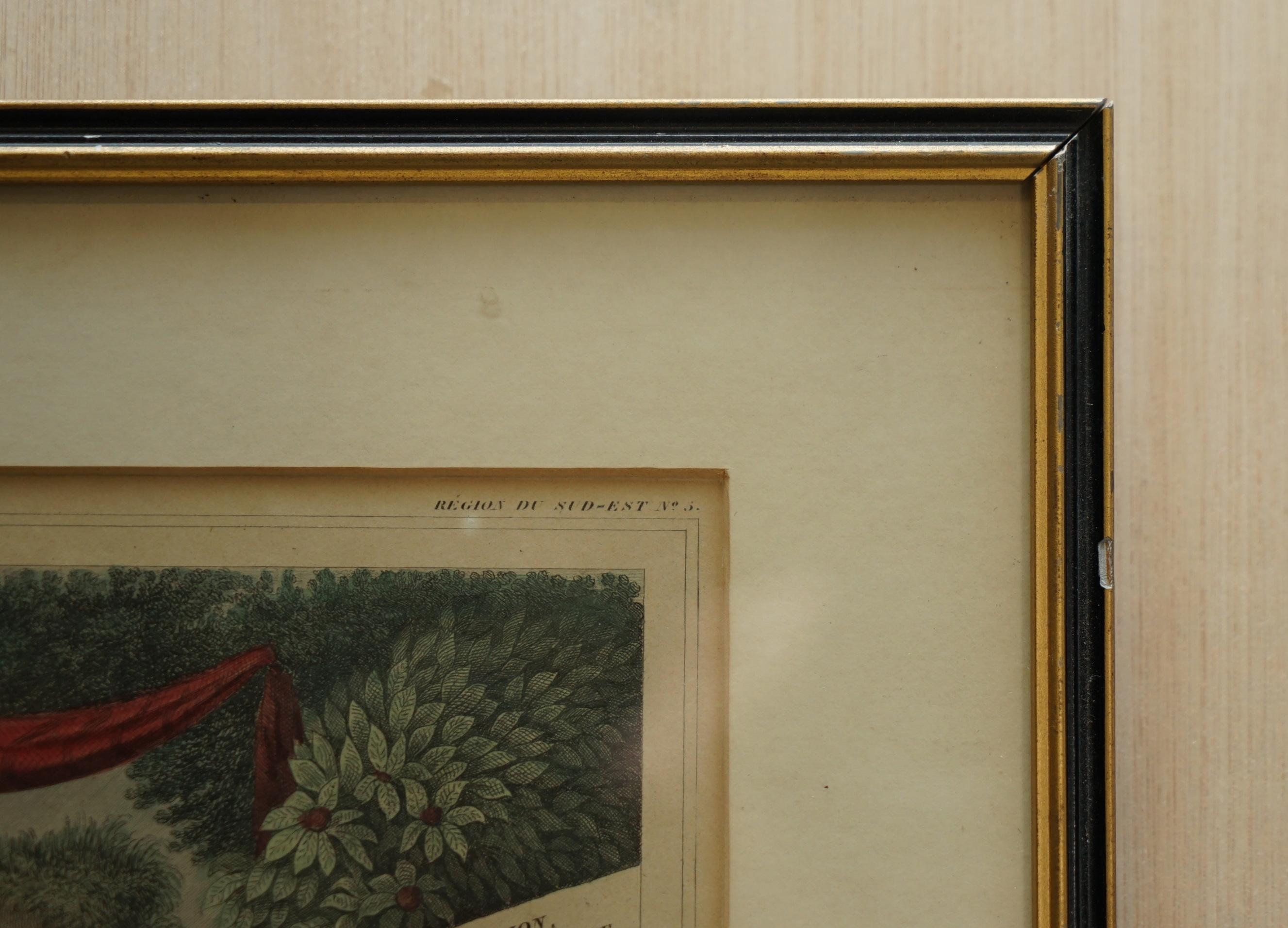 Milieu du XIXe siècle Fine carte ancienne à l'aquarelle du département des Hautes Alpes de 1856, réalisée à la main par Levasseur's en vente