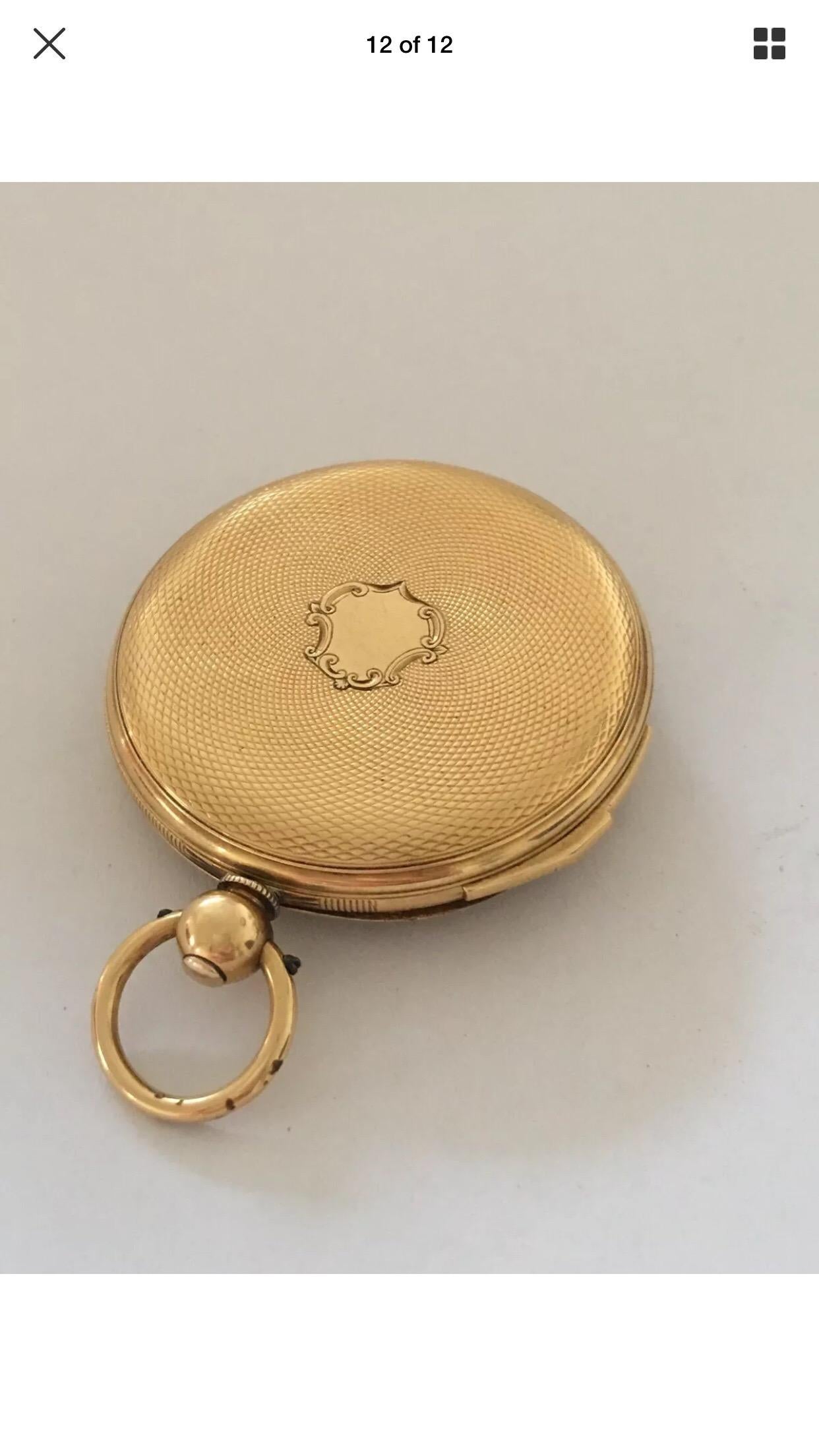 Fine Antique 18 Karat Gold Quarter Repeater Small Pocket Watch Signed Rotherhams 5