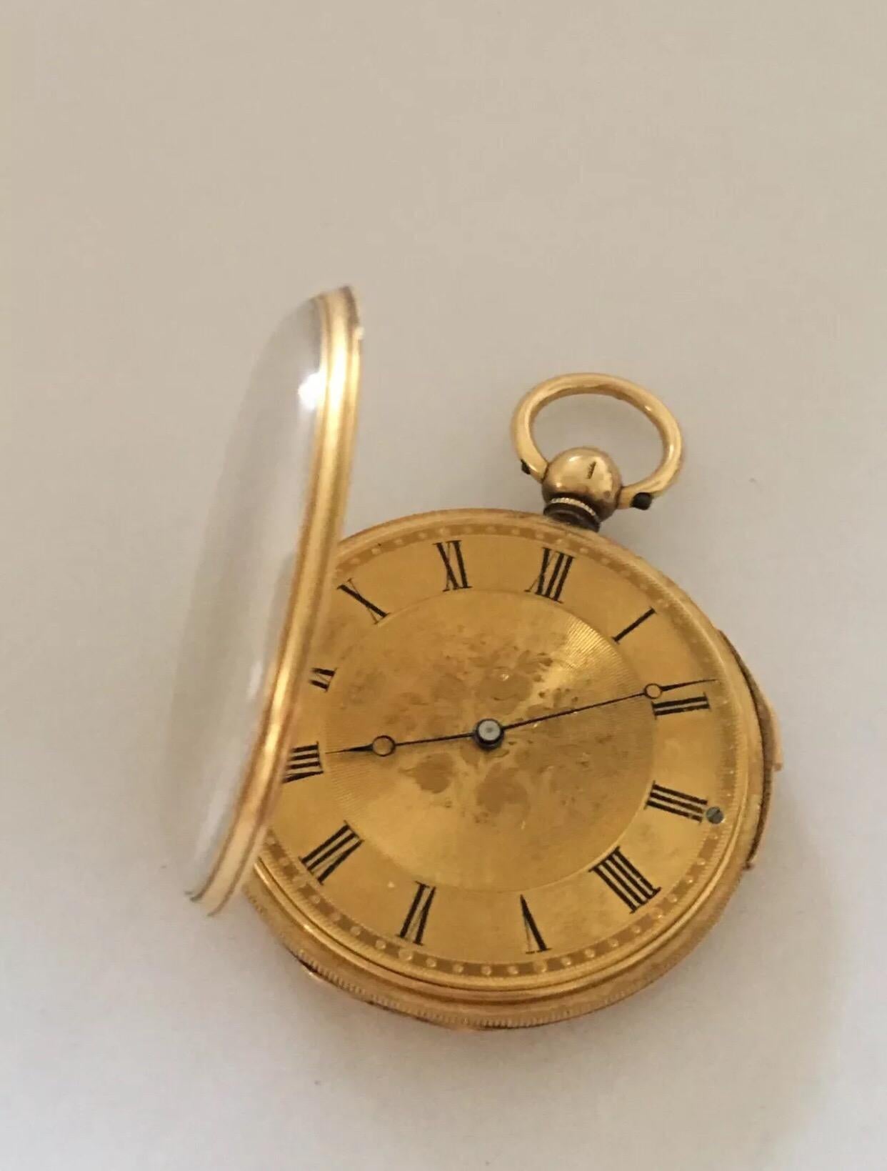 Fine Antique 18 Karat Gold Quarter Repeater Small Pocket Watch Signed Rotherhams 2