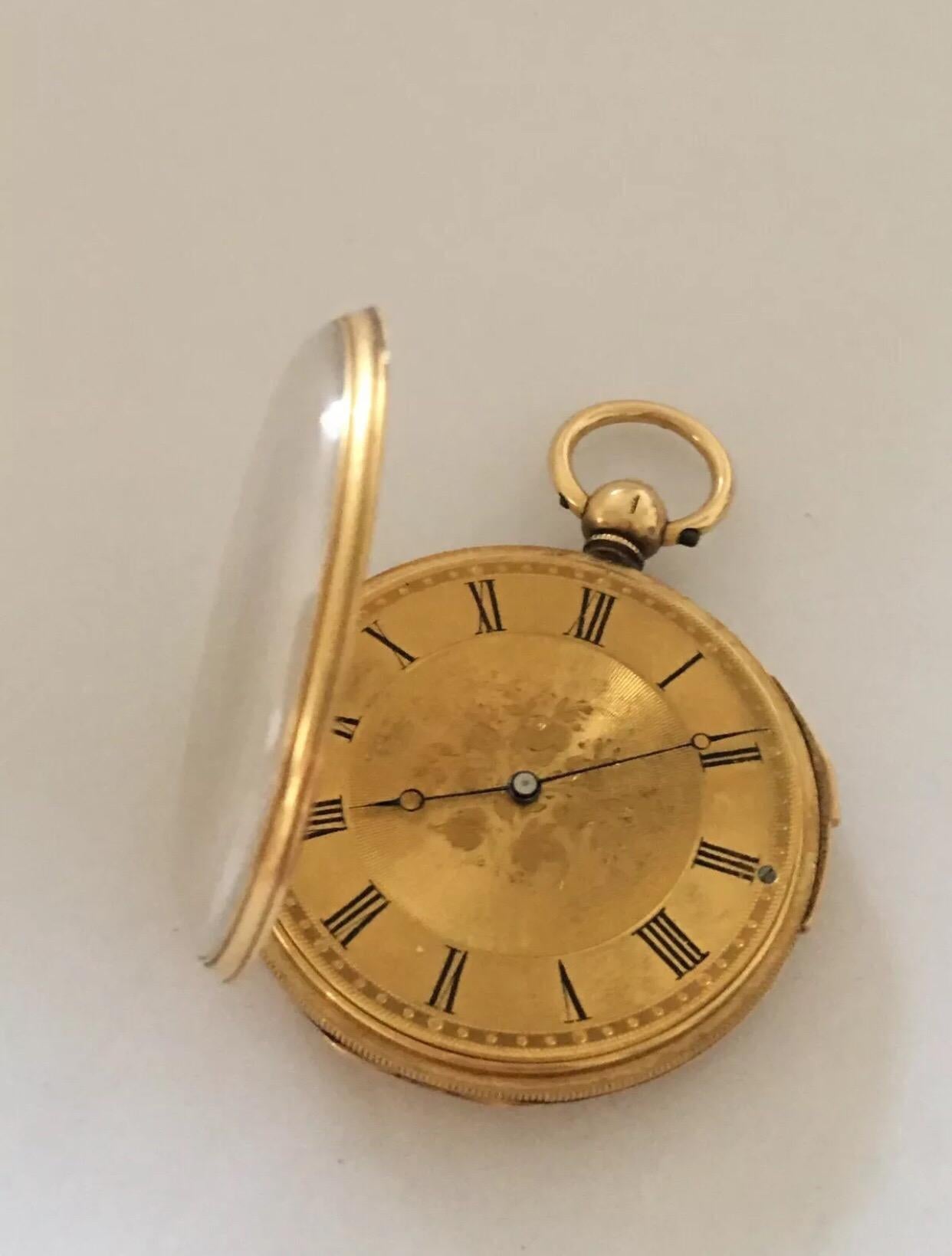 Fine Antique 18 Karat Gold Quarter Repeater Small Pocket Watch Signed Rotherhams 2