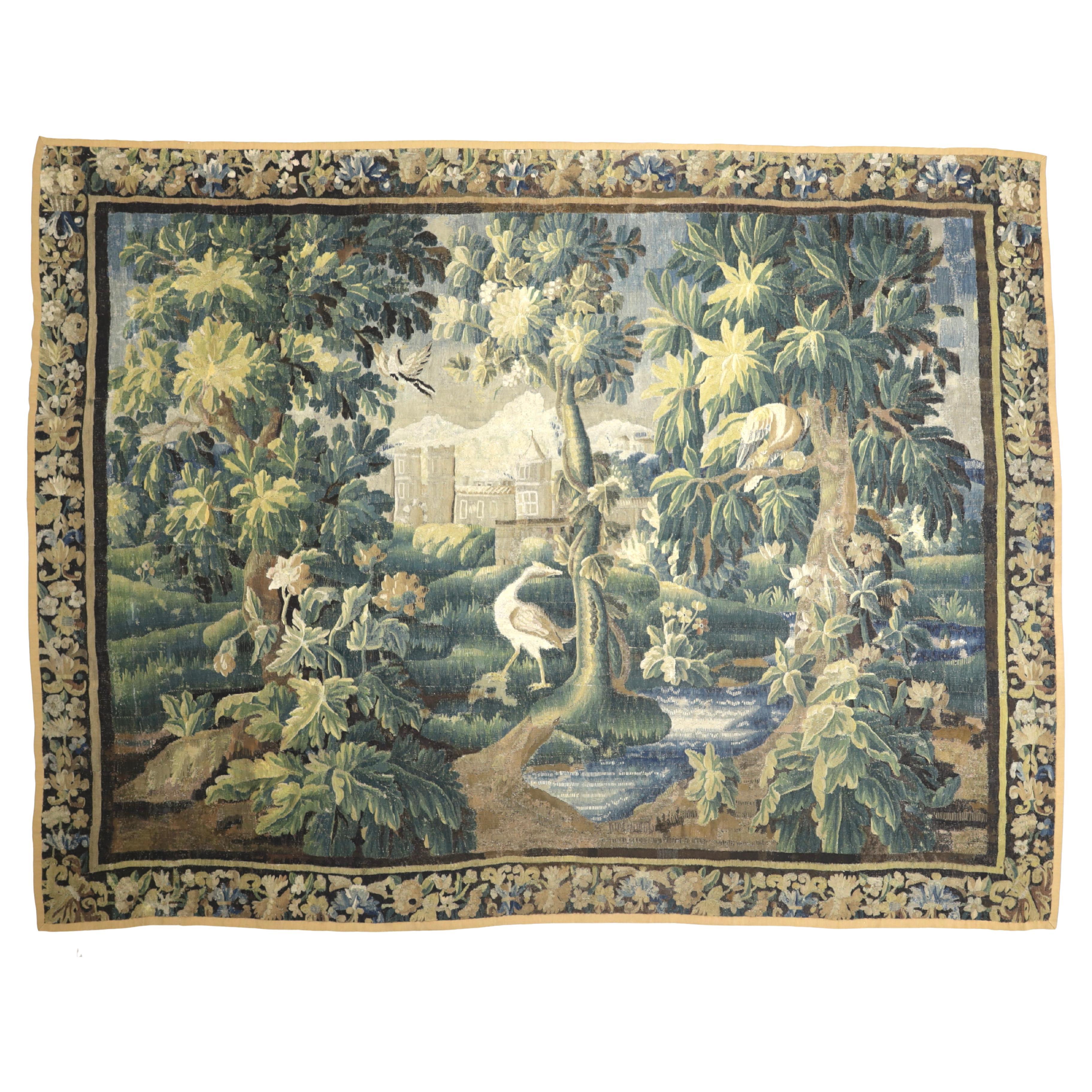 Fine Antique 18th Century French Verdure Tapestry 8’6” x 11’2”