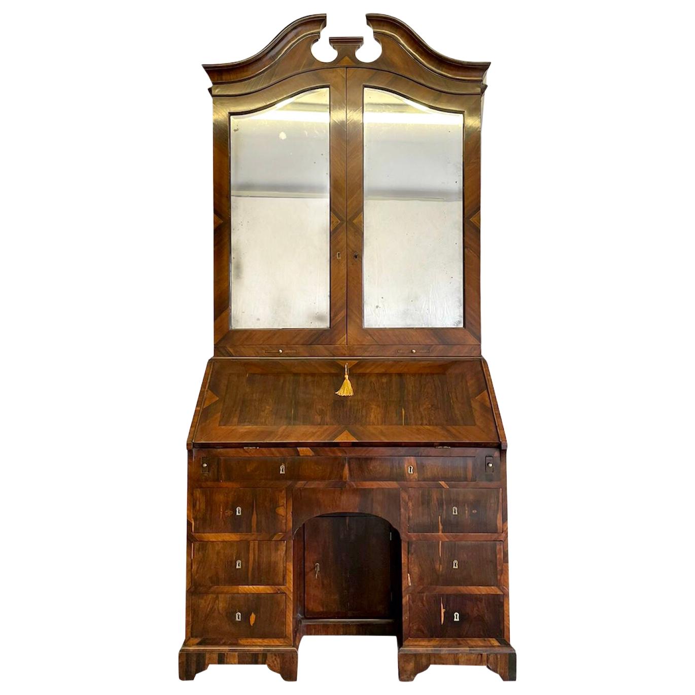 Fine Antique 18th Century Rosewood Bureau Bookcase For Sale