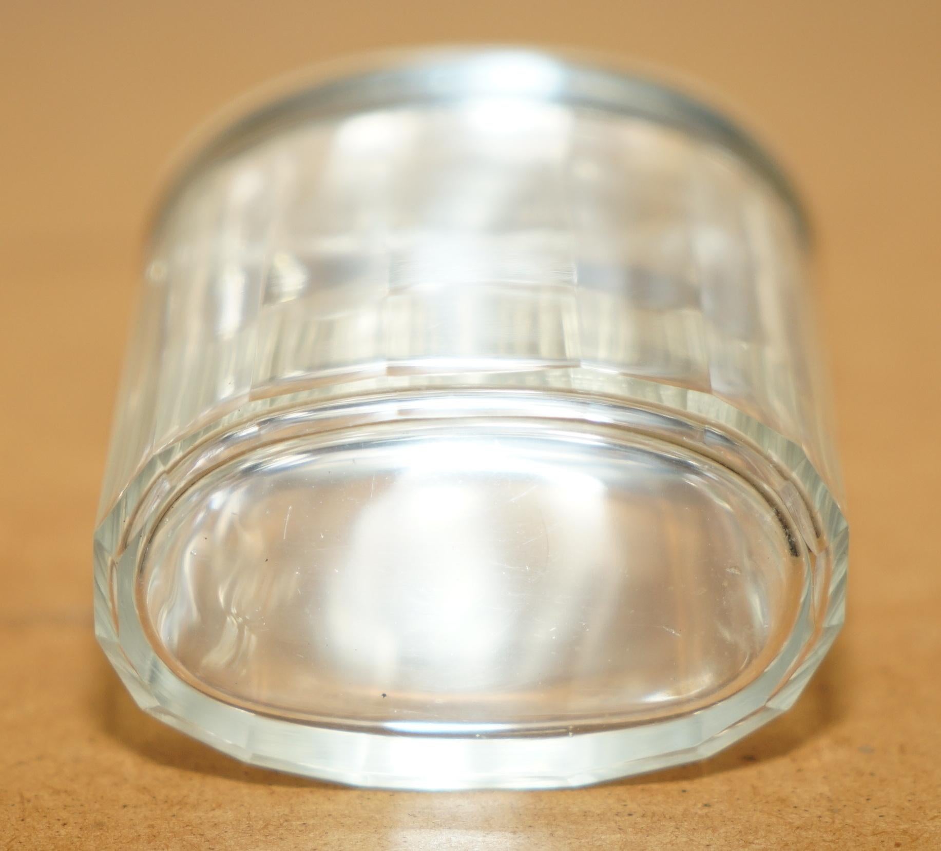 FINE ANTIQUE 1913 STERLING SILVER & GLASS CRYSTAL THOMAS INGLETON TRiNKET JAR For Sale 2