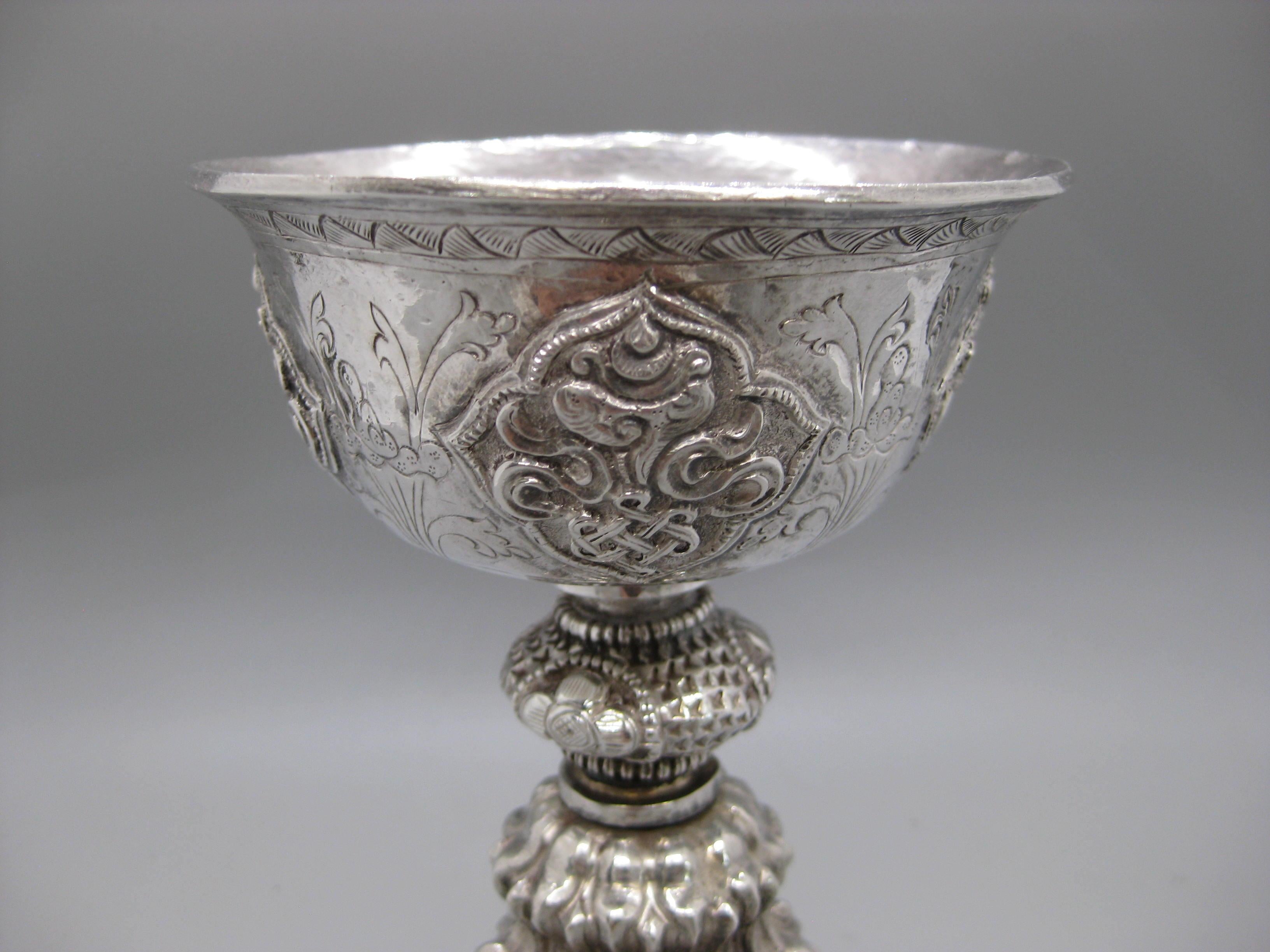 Fine antique 19th century Tibetan .925 sterling silver 
