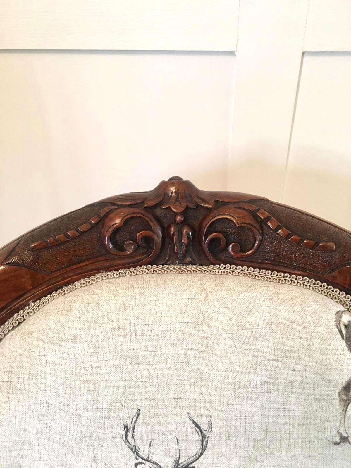 Hand-Carved Fine Antique 19th Century Carved Walnut Ladies Chair For Sale