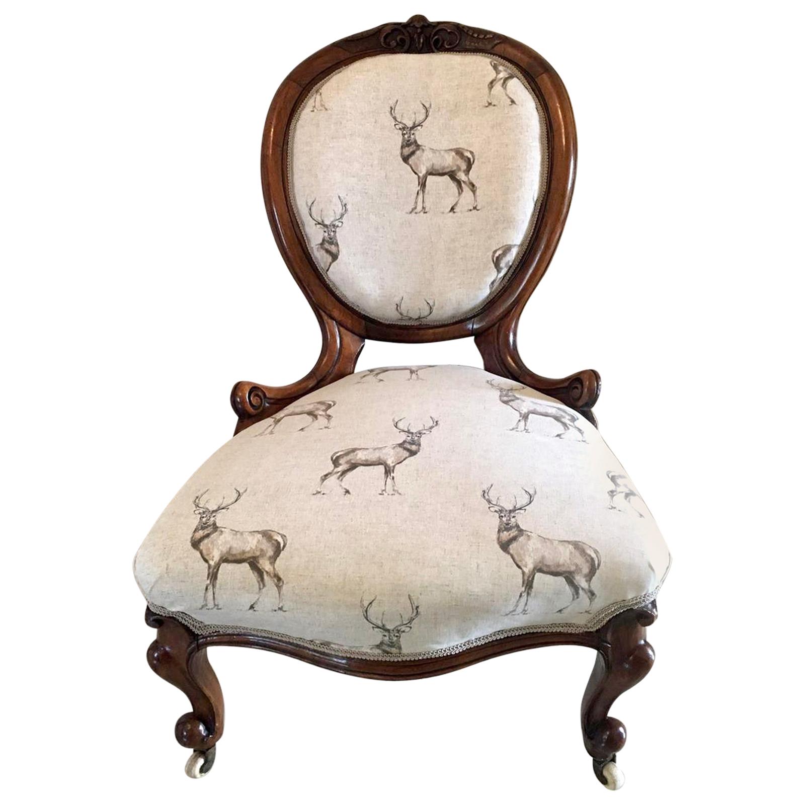 Fine Antique 19th Century Carved Walnut Ladies Chair