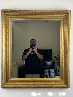 Fine Antique 19th Century Gilt Wood Mirror 39 x 34