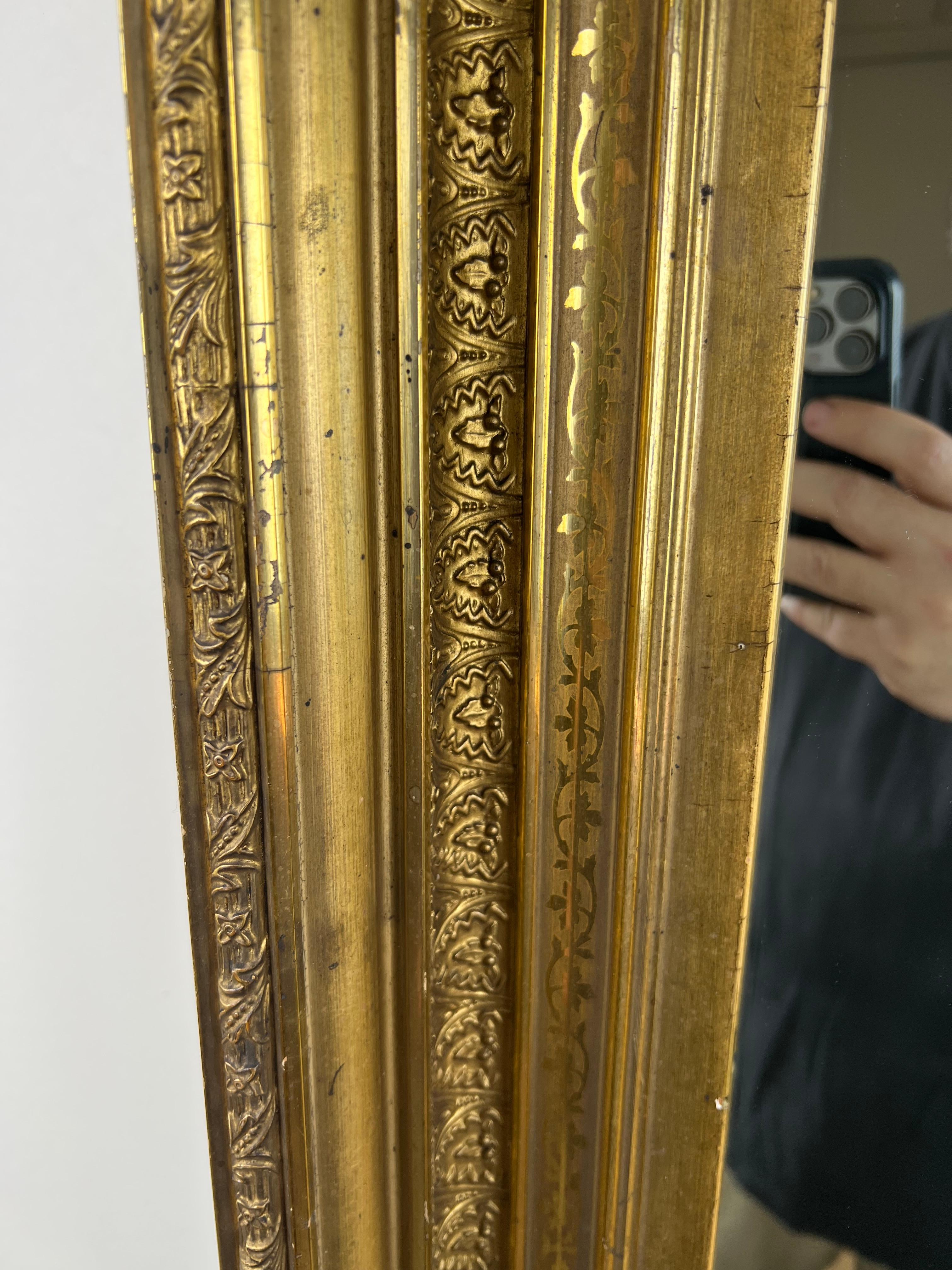 Américain Antique Wood Wood Mirror du 19ème siècle 39 x 34 en vente