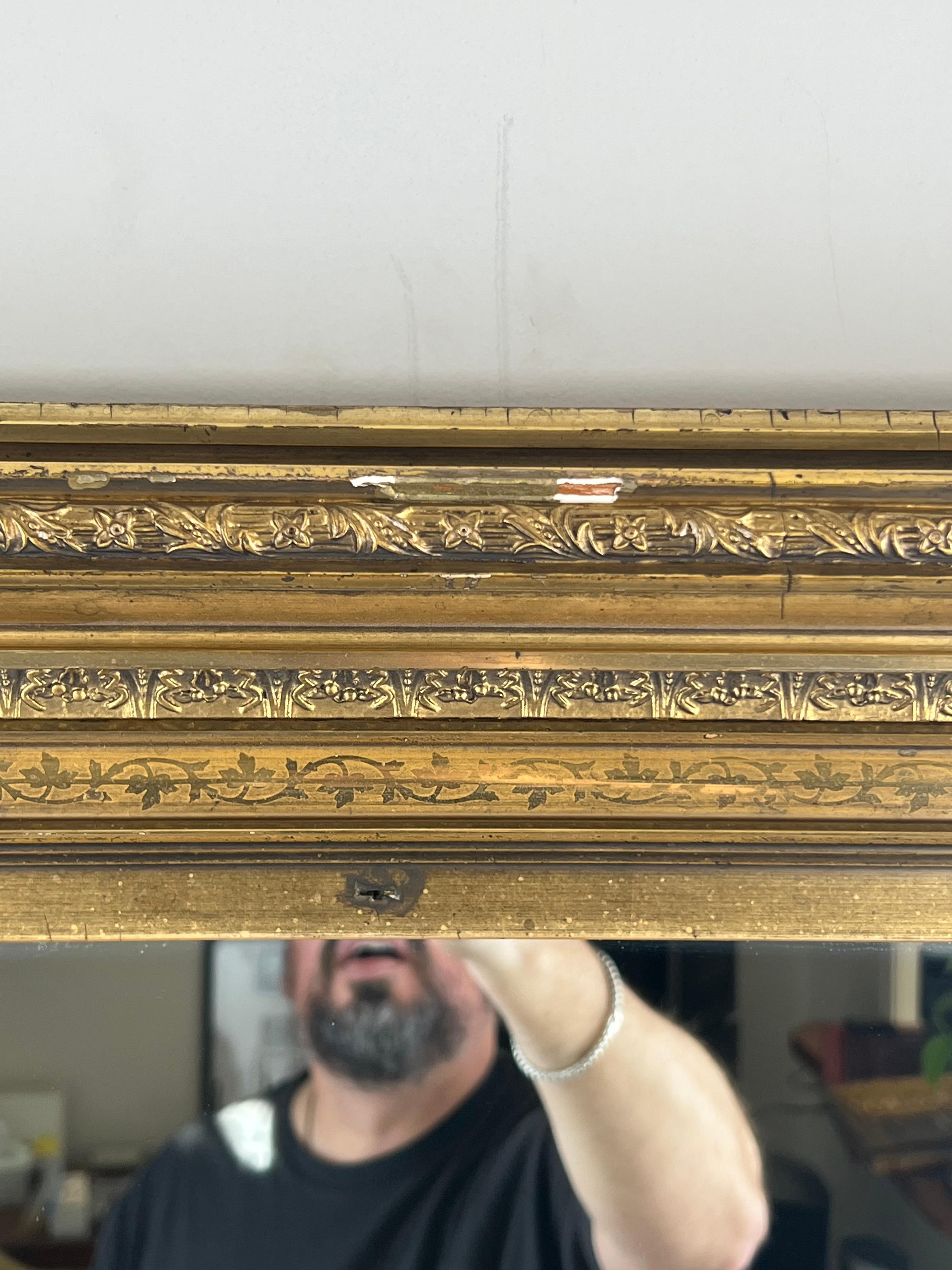 XIXe siècle Antique Wood Wood Mirror du 19ème siècle 39 x 34 en vente