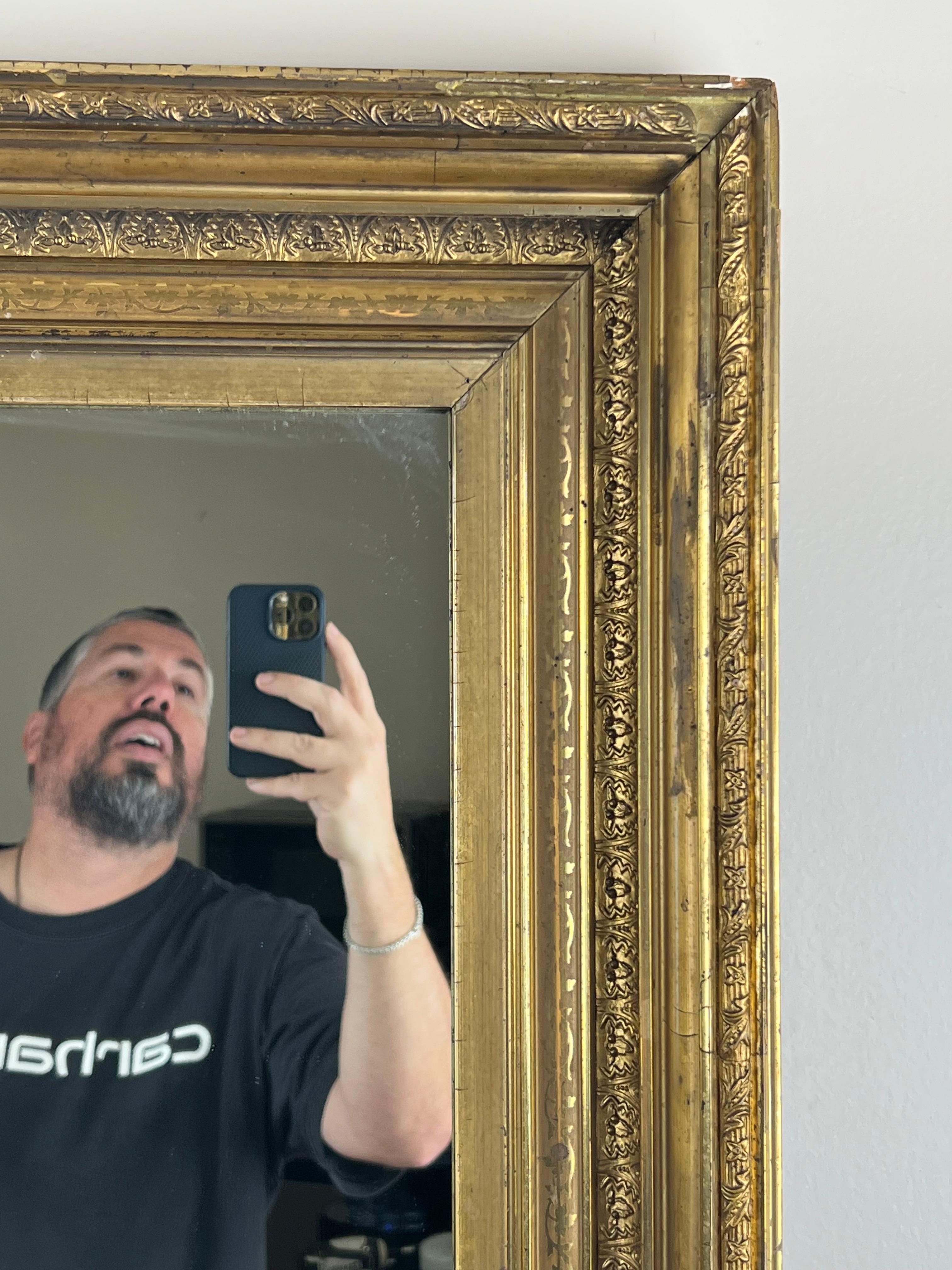 Antique Wood Wood Mirror du 19ème siècle 39 x 34 en vente 3