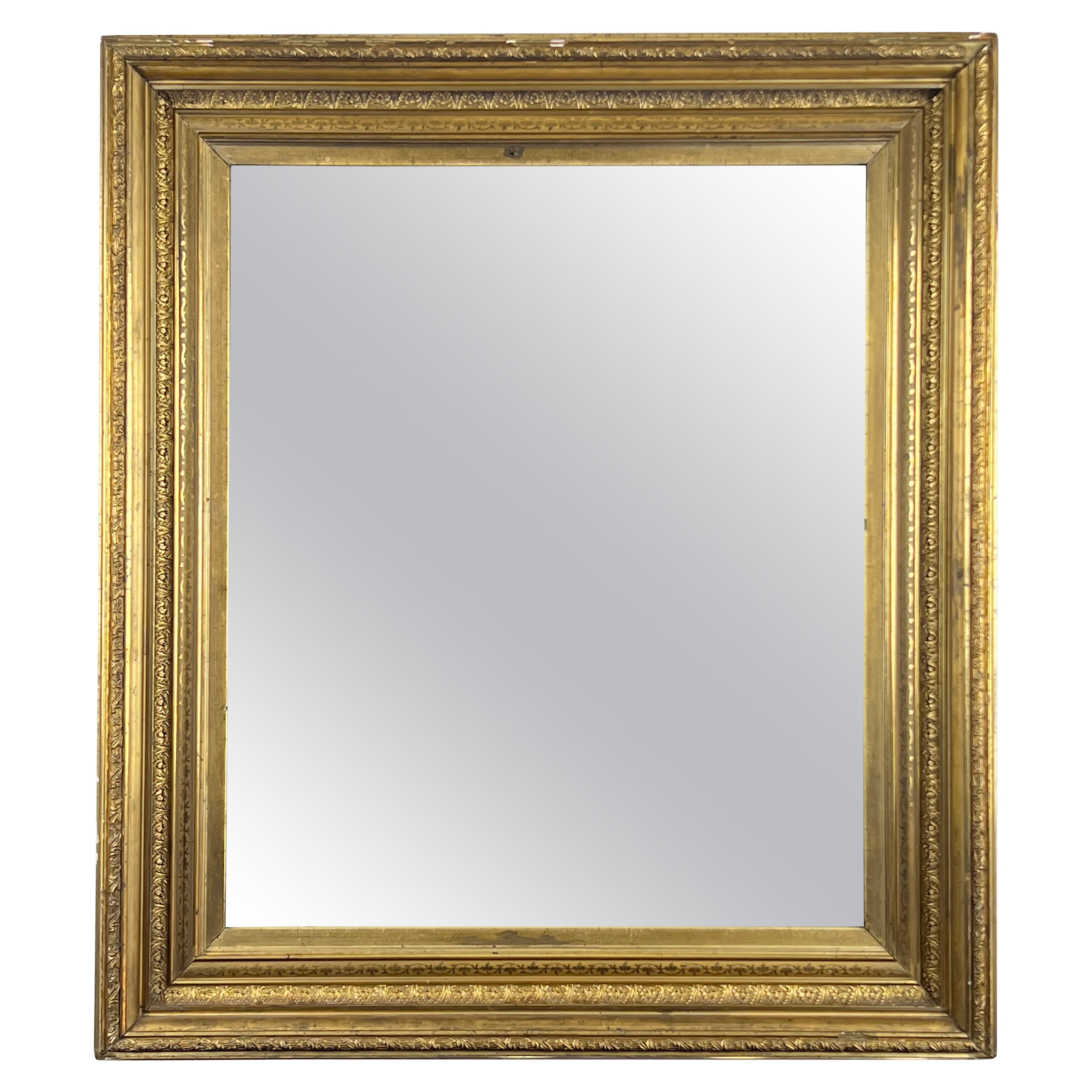 Antique Wood Wood Mirror du 19ème siècle 39 x 34 en vente