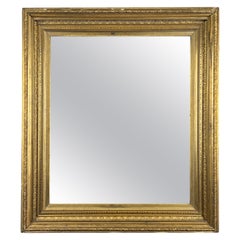 Raffinato Antique Mirror in legno dorato del XIX secolo 39 x 34