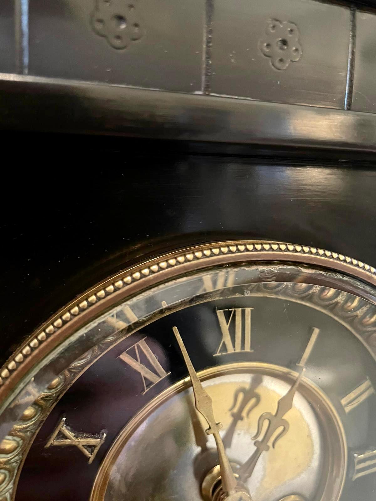 Fine Antique 19th Century Marble Mantel Clock For Sale 5