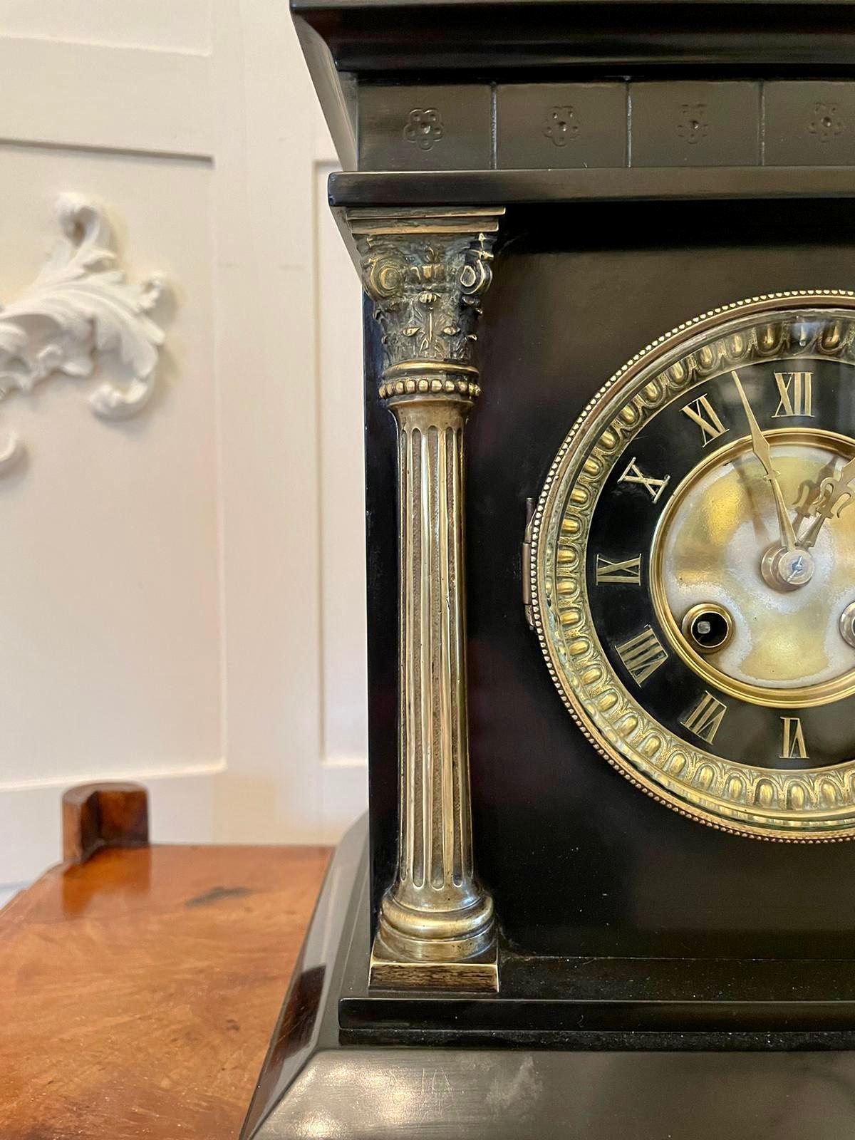 Fine Antique 19th Century Marble Mantel Clock For Sale 1