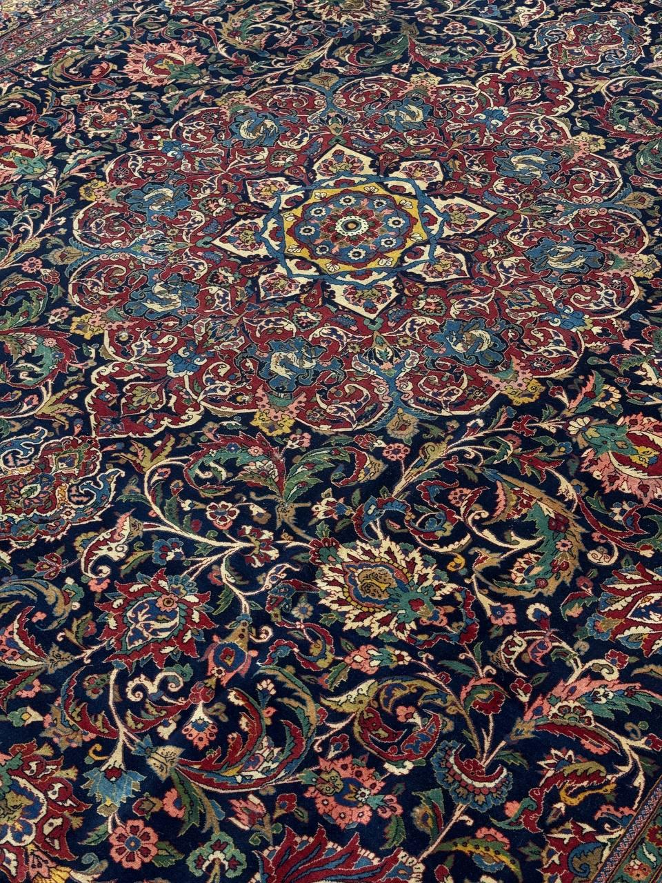 Feiner antiker persischer Kashan-Teppich aus dem 19. Jahrhundert im Angebot 3