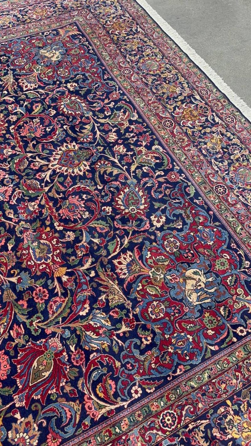 Feiner antiker persischer Kashan-Teppich aus dem 19. Jahrhundert im Zustand „Gut“ im Angebot in New York, NY, NY