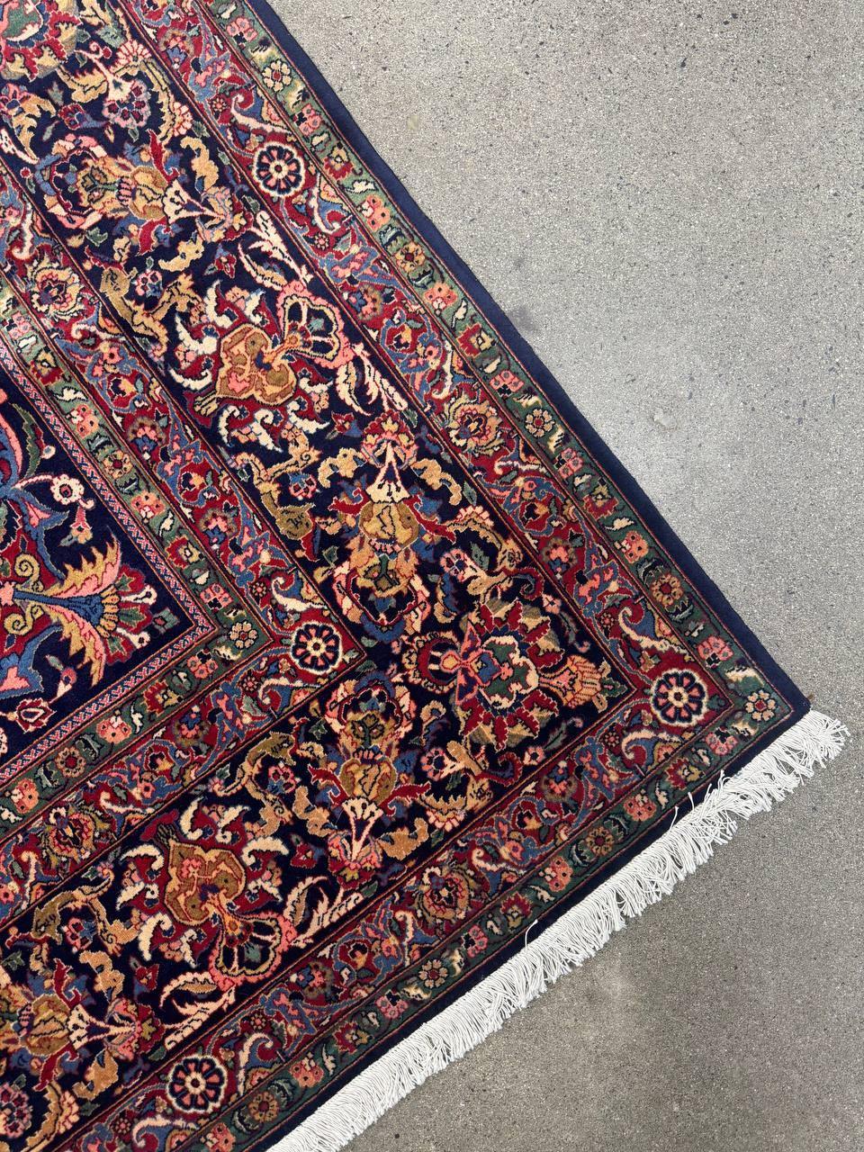 Feiner antiker persischer Kashan-Teppich aus dem 19. Jahrhundert im Angebot 1