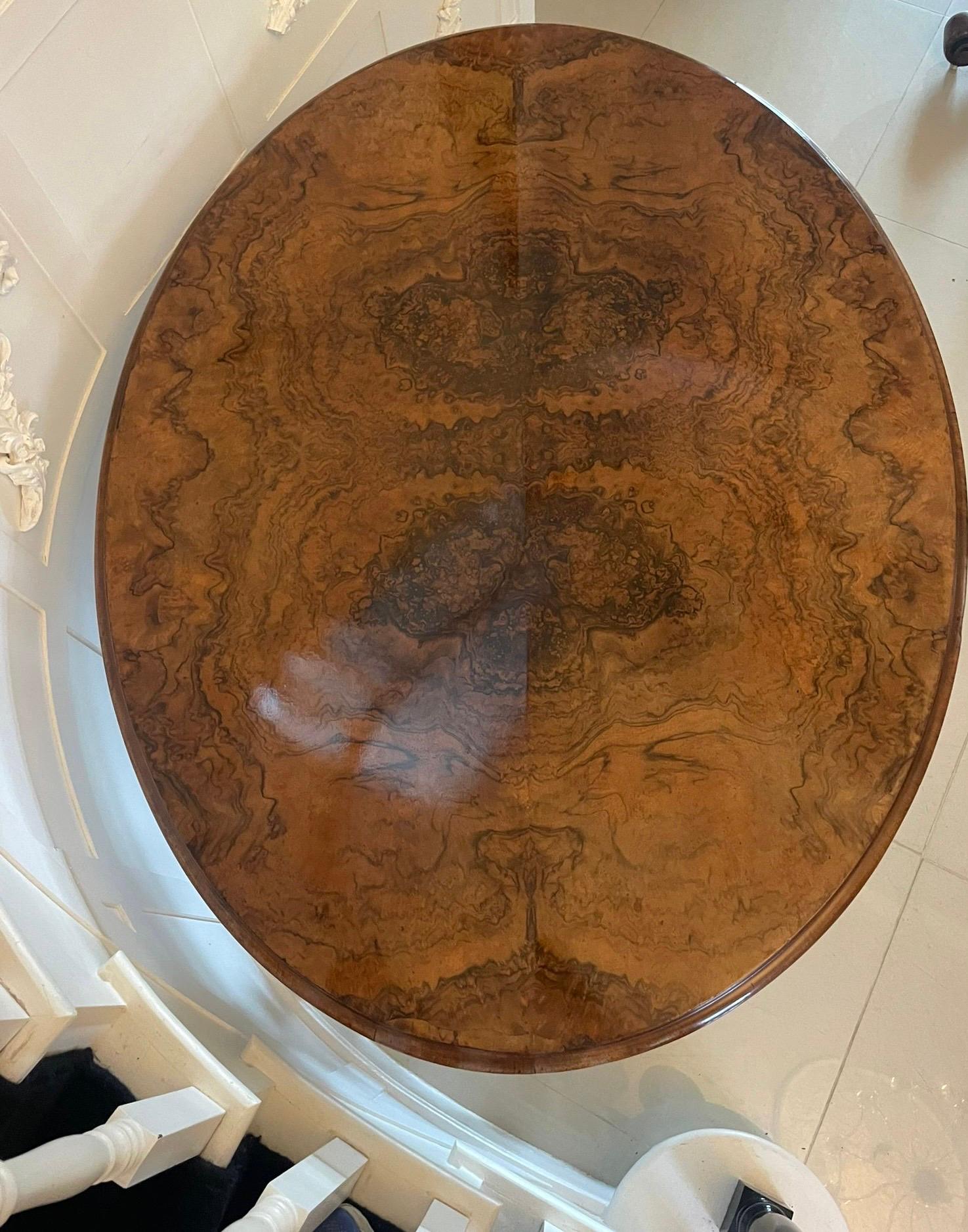 Fine Antique 19th Century Victorian Burr Walnut Oval Centre/Dining Table 4