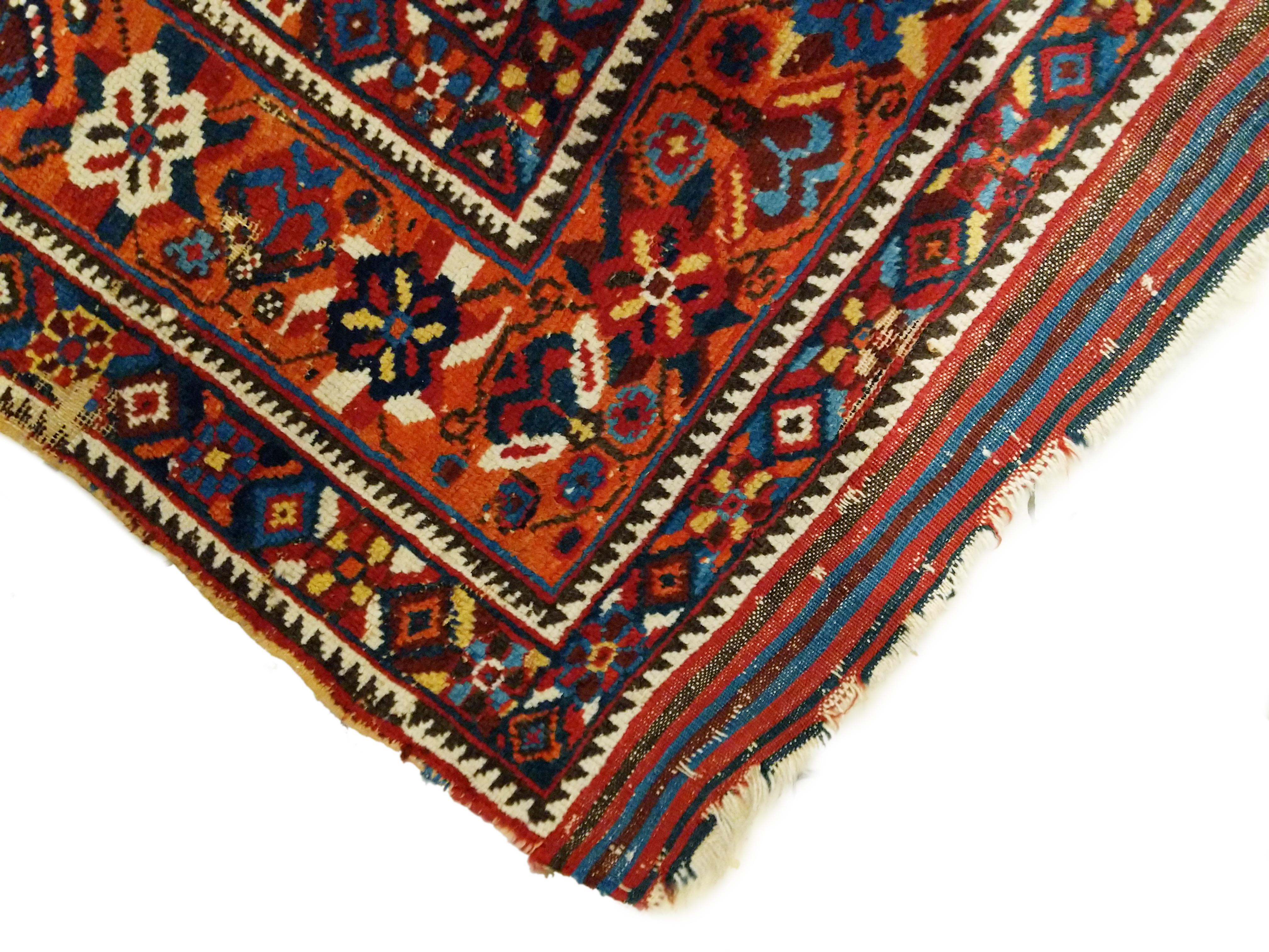 Fine Antique Afshar Rug with Lively Palette For Sale 2