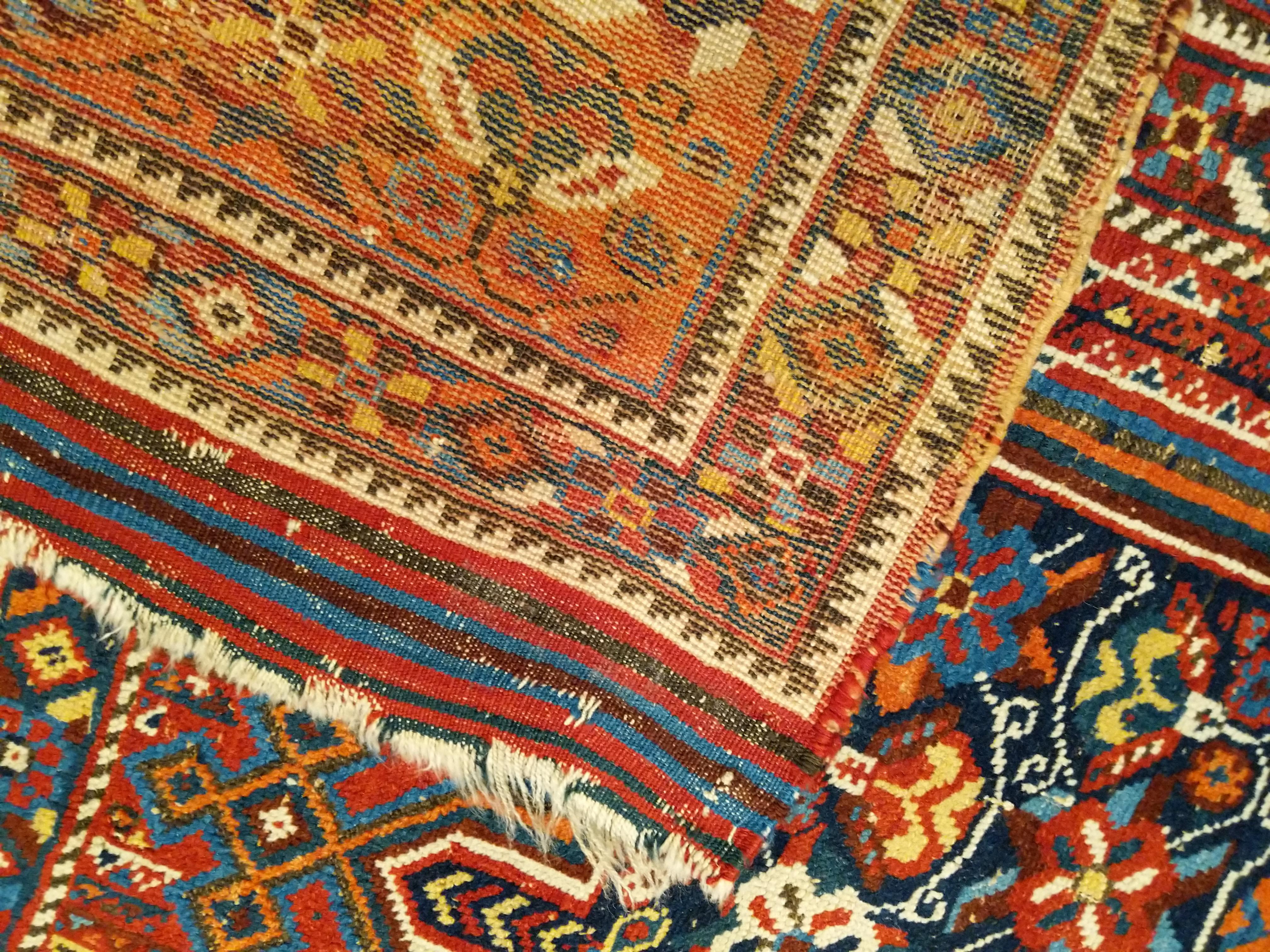 Fine Antique Afshar Rug with Lively Palette For Sale 3