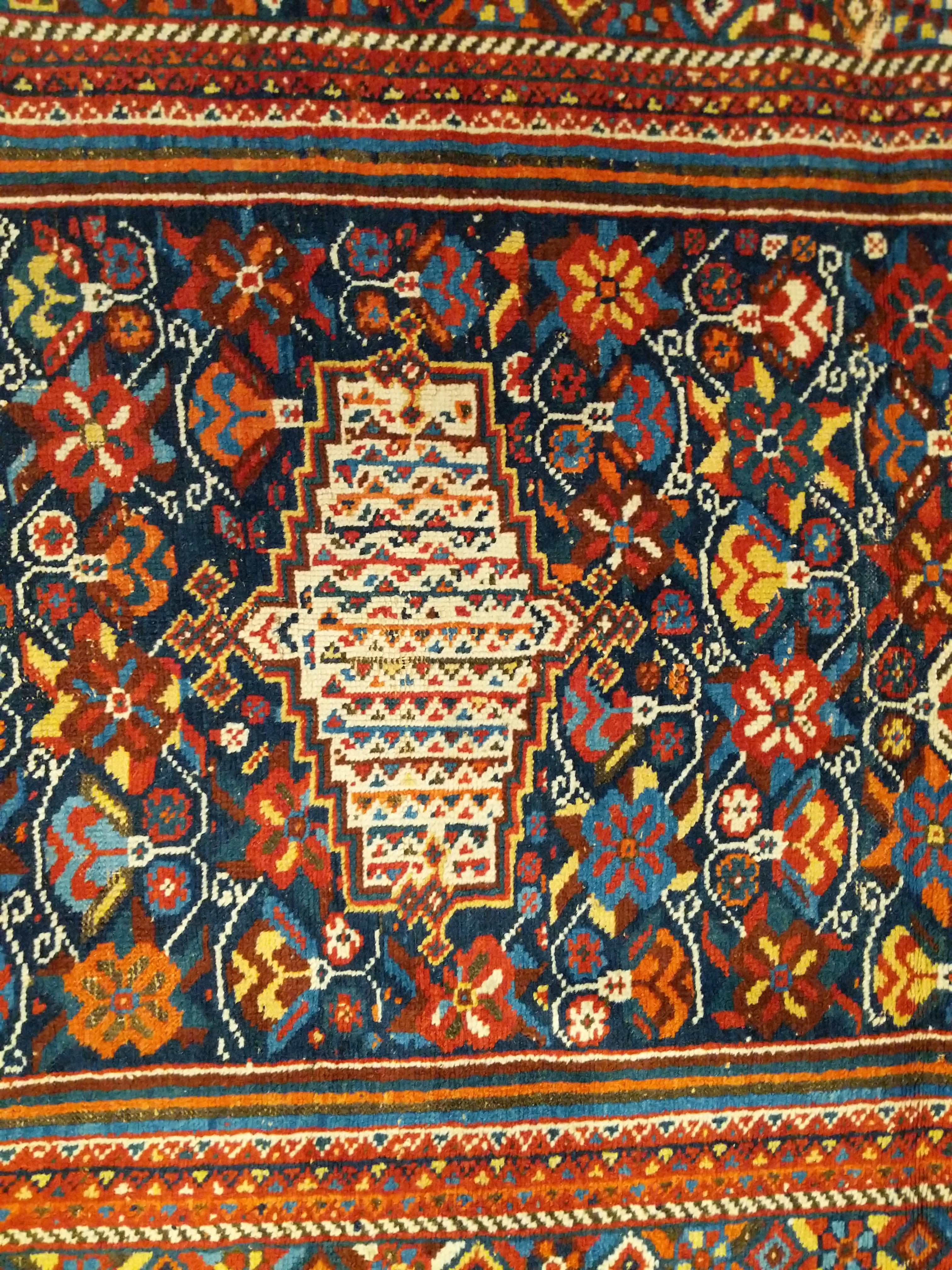 Late 19th Century Fine Antique Afshar Rug with Lively Palette For Sale