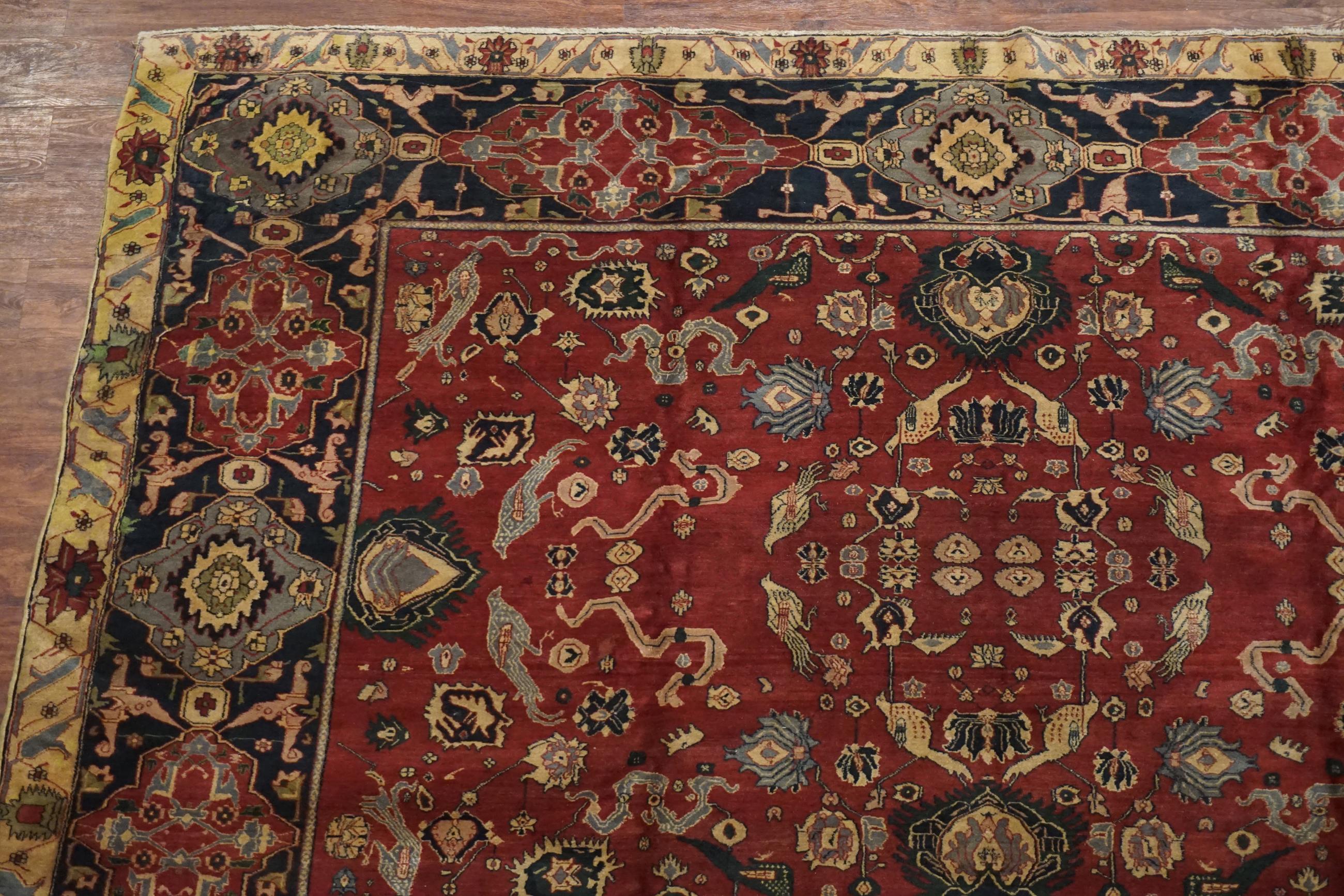 Hand-Knotted Fine Antique Agra, Circa 1910 For Sale