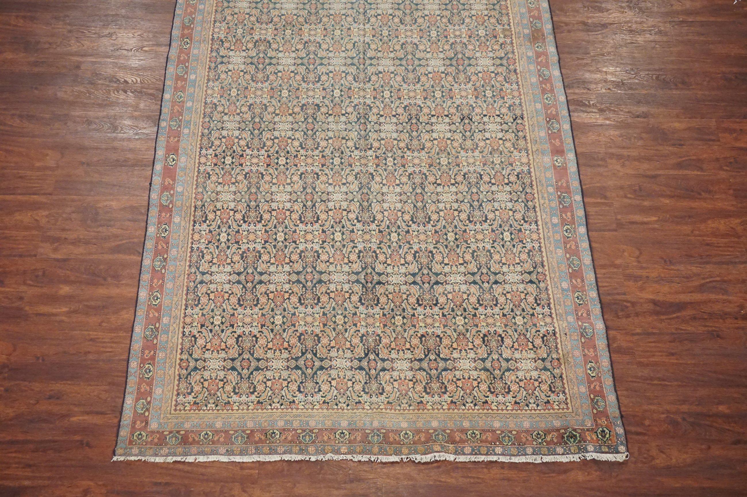 Hand-Knotted Fine Antique Agra Herati Cotton Rug, circa 1900 For Sale