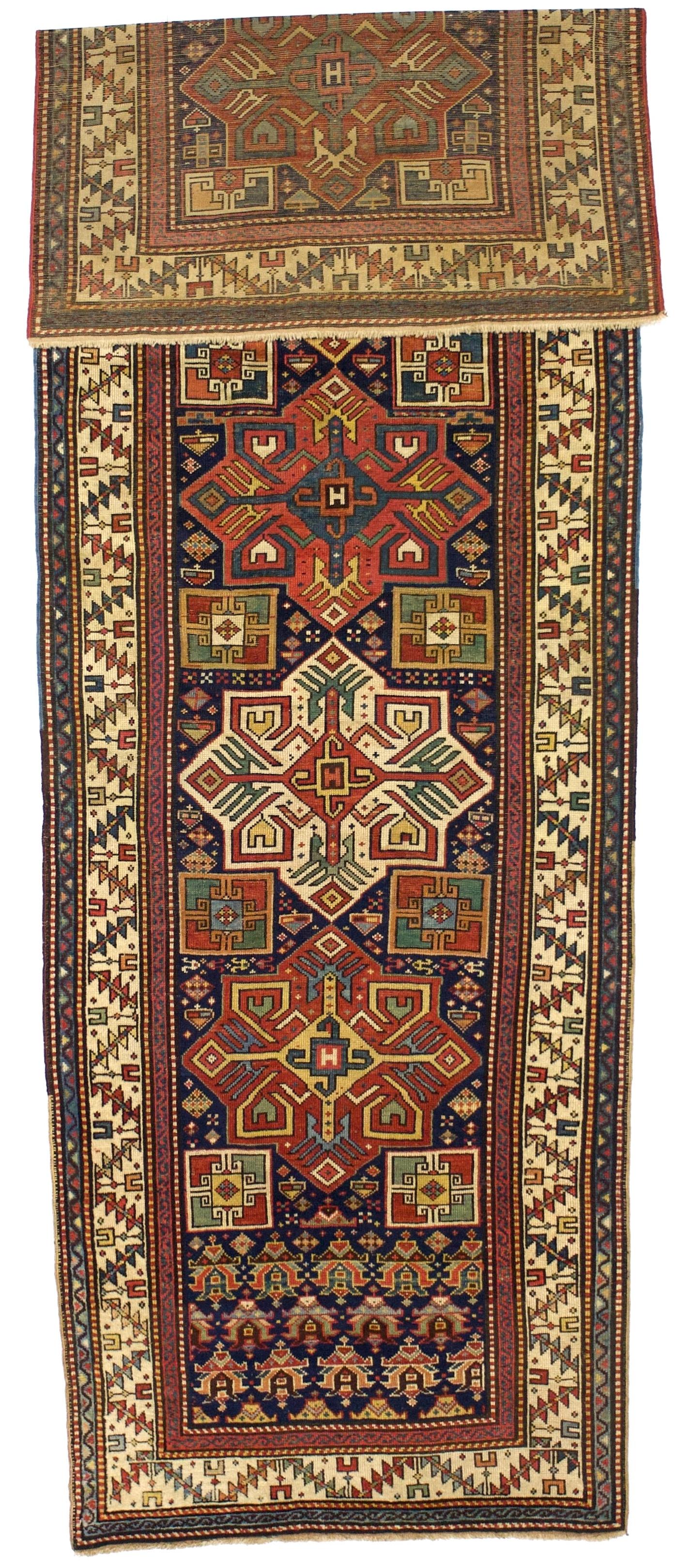 Fine Antique Akstafa Rug 3’7” x 11’6”.