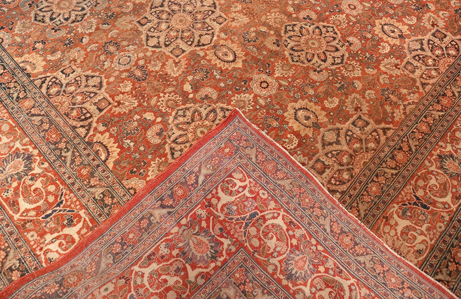 Hand-Knotted Antique All Over Design Persian Tabriz Rug. 12 ft 6 in x 17 ft 10 in  For Sale