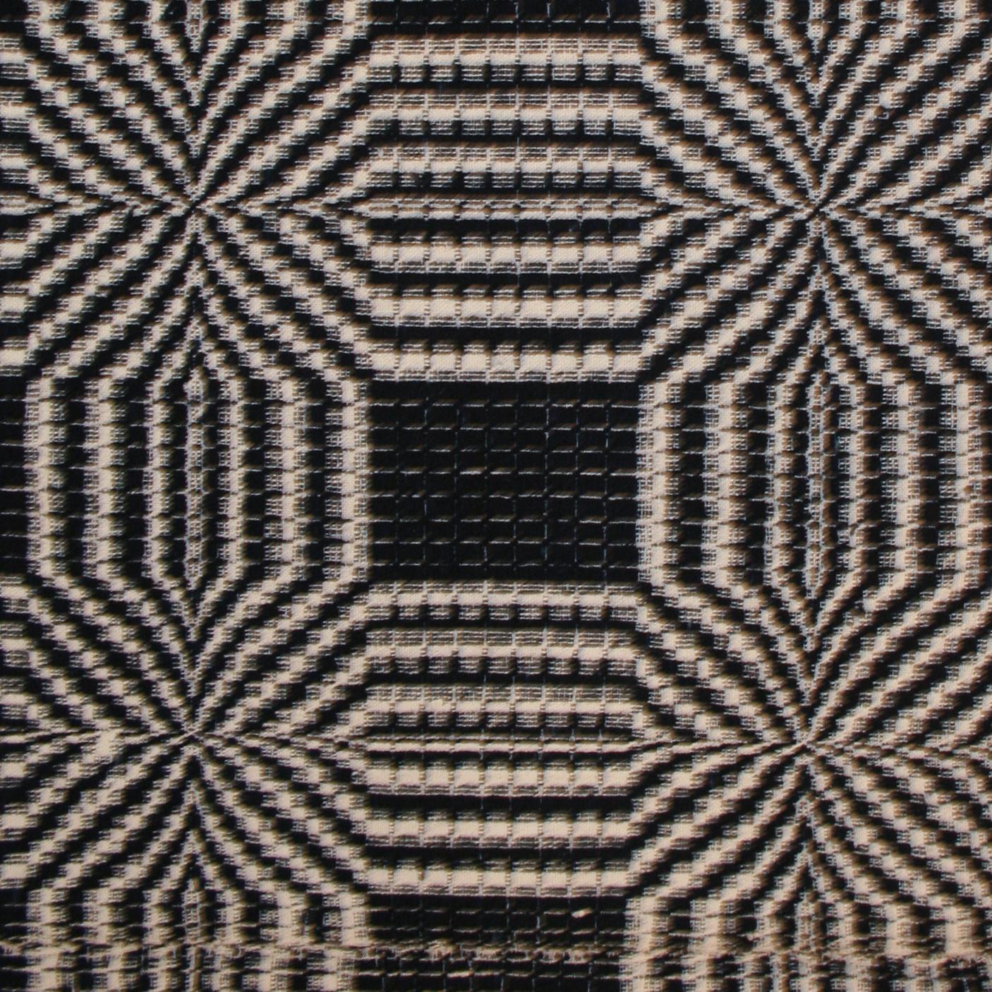 Mid-20th Century Fine Antique American Coverlet Rug with Geometric Pattern in Ivory and Black