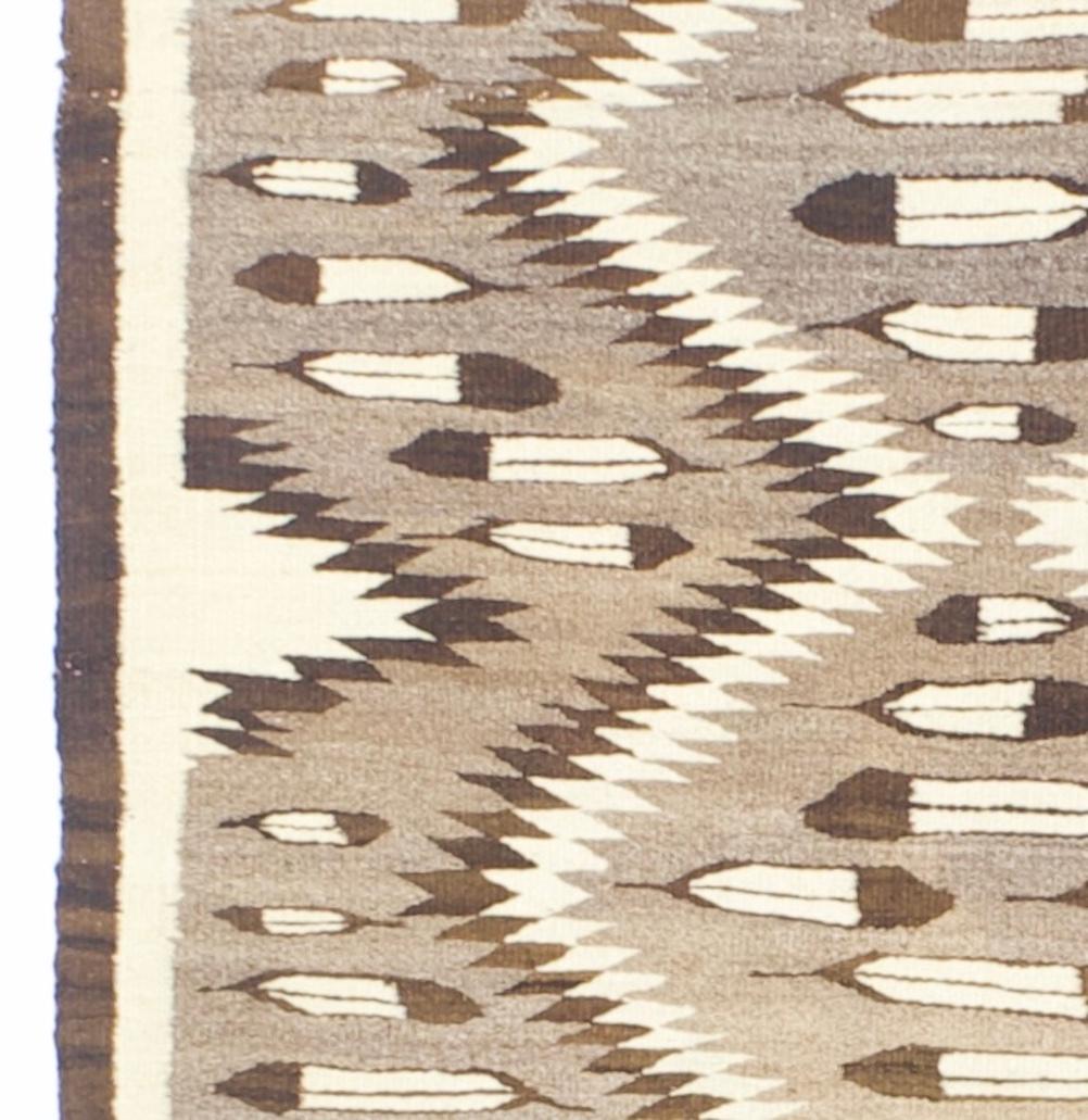 Wool Fine Antique American Indian Navajo Rug 3’5” x 4’3
