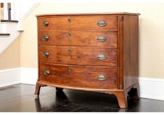 Fine Antique American Mahogany Bow Front 4 Drawer Chest