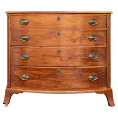 Fine Antique American Mahogany Bow Front 4 Drawer Chest